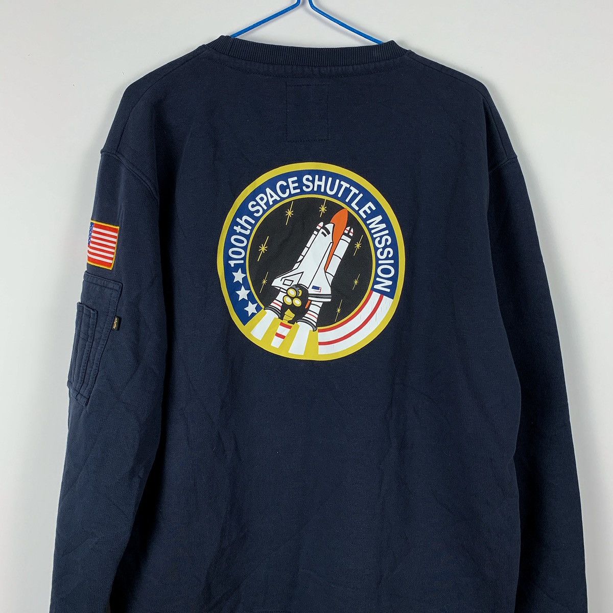 Alpha Industries Alpha Industries Logo NASA Sweatshirt USA Stripe Size US XL / EU 56 / 4 - 5 Thumbnail