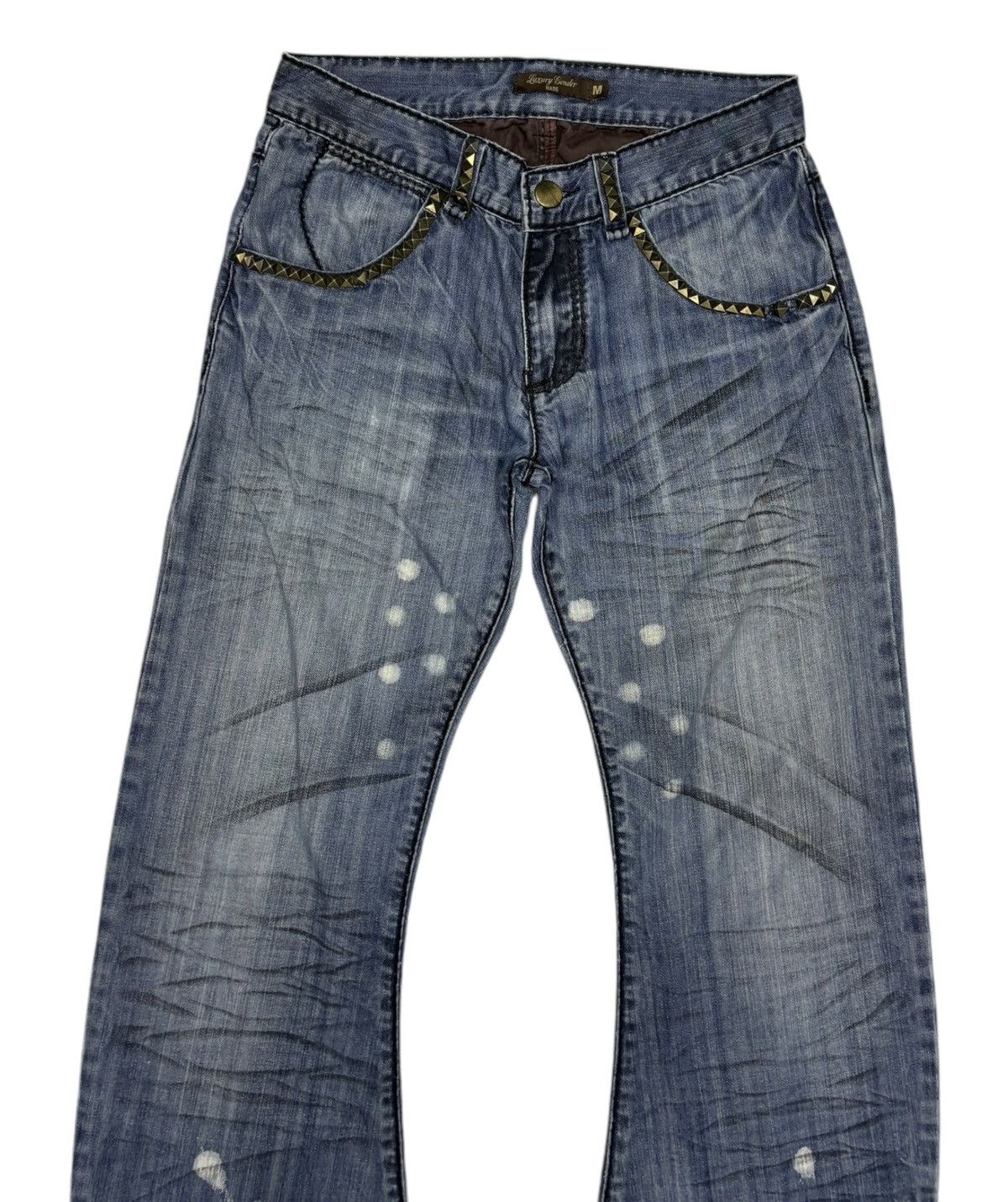 If Six Was Nine RARE🔥OBELISK STYLE LUXURY GENDER CURVED FLARE JEANS Size US 28 / EU 44 - 5 Thumbnail