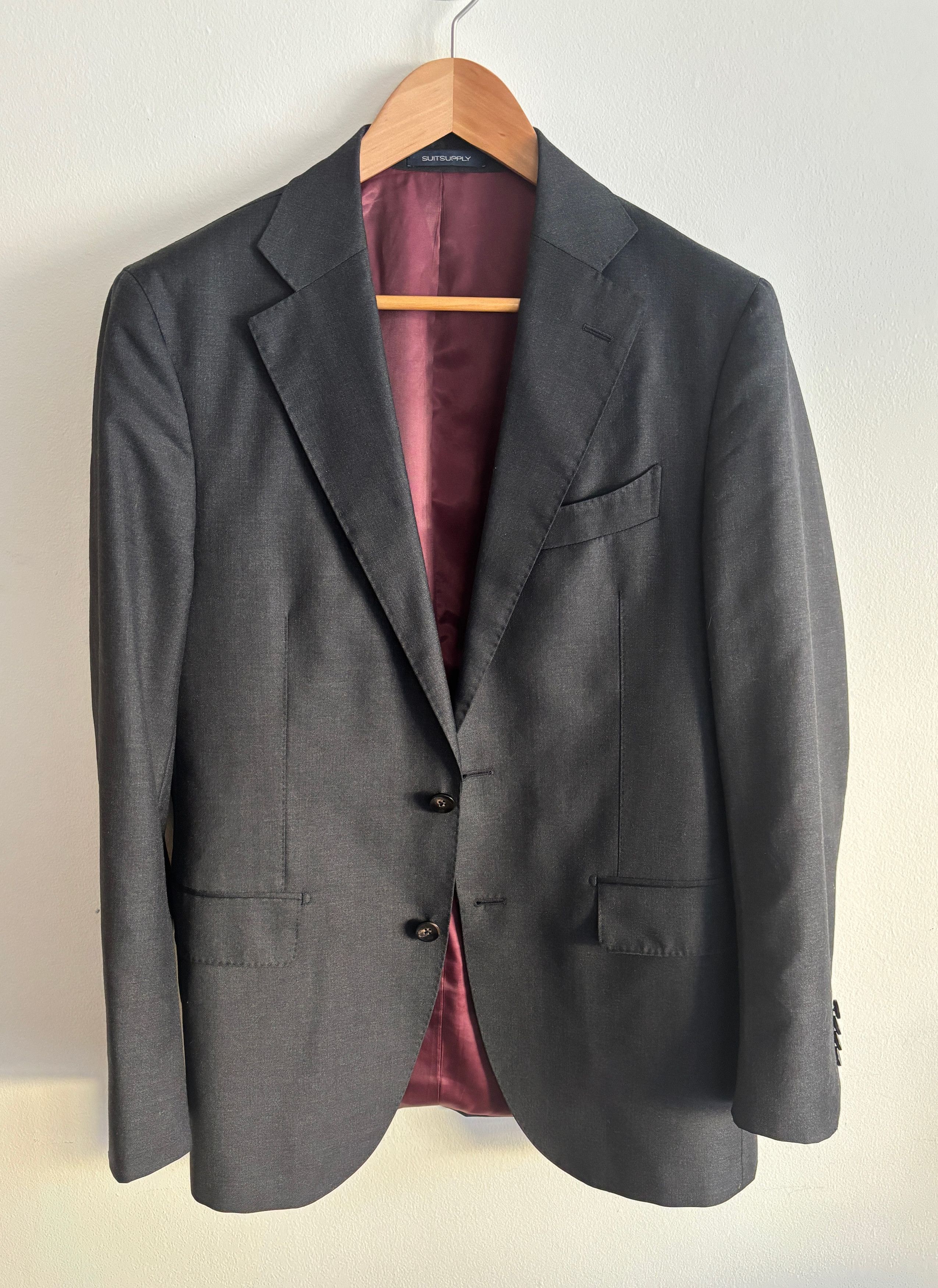 Suitsupply $575 Charcoal Sport Coat/ Blazer Surgeon’s Cuffs- 40 Size 40L - 1 Thumbnail