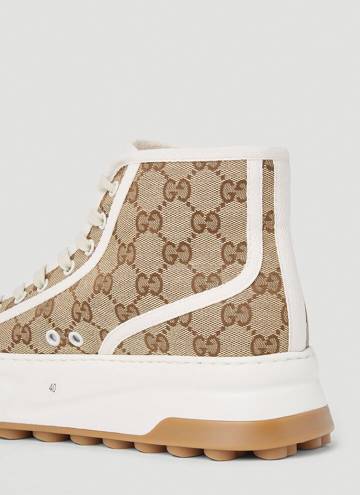 Gucci o1loc1c0326 Women's GG High Top Sneakers in Multicolor Size US 5.5 / IT 35.5 - 6 Thumbnail