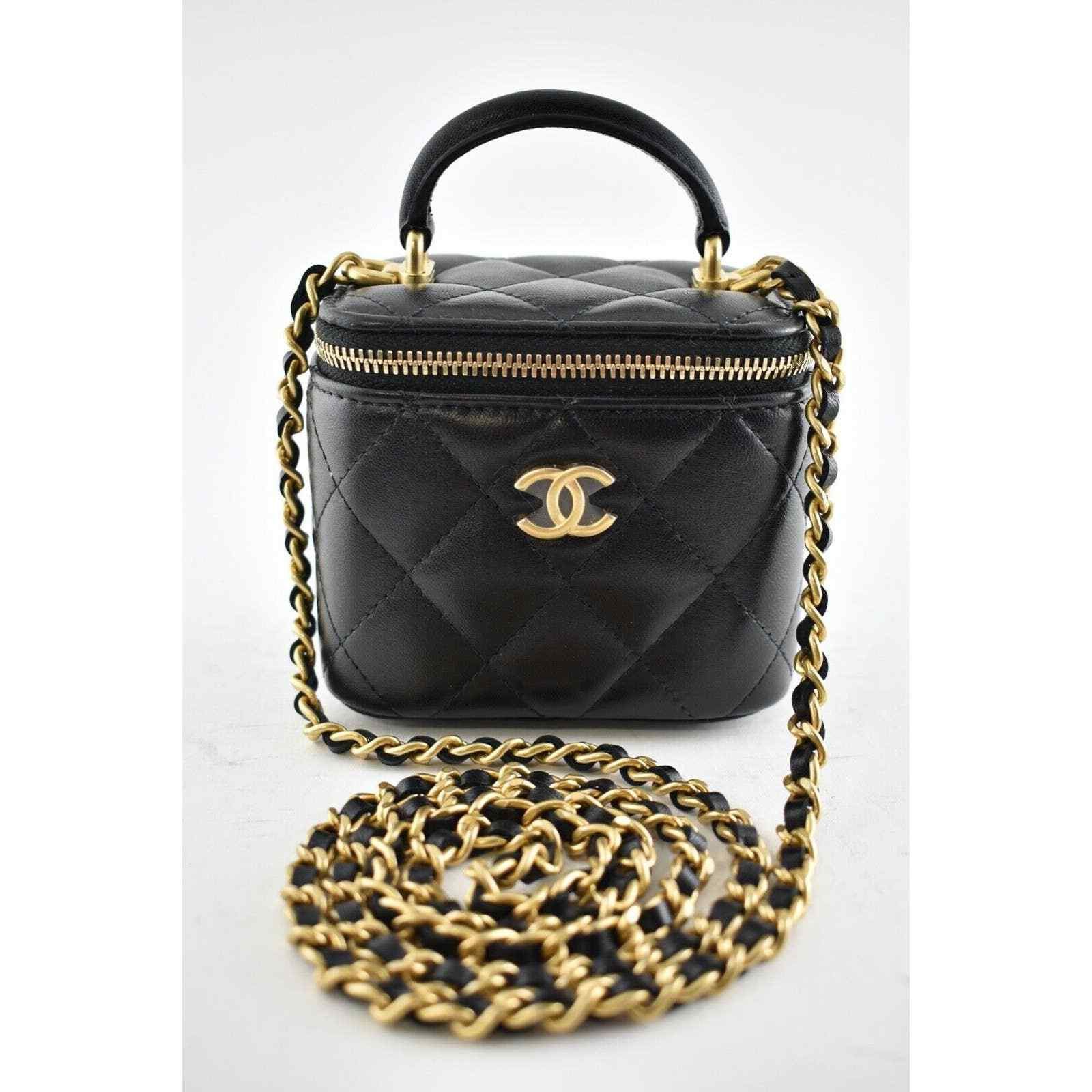 Chanel Mini Vanity Top Handle Logo Shoulder Crossbody Bag