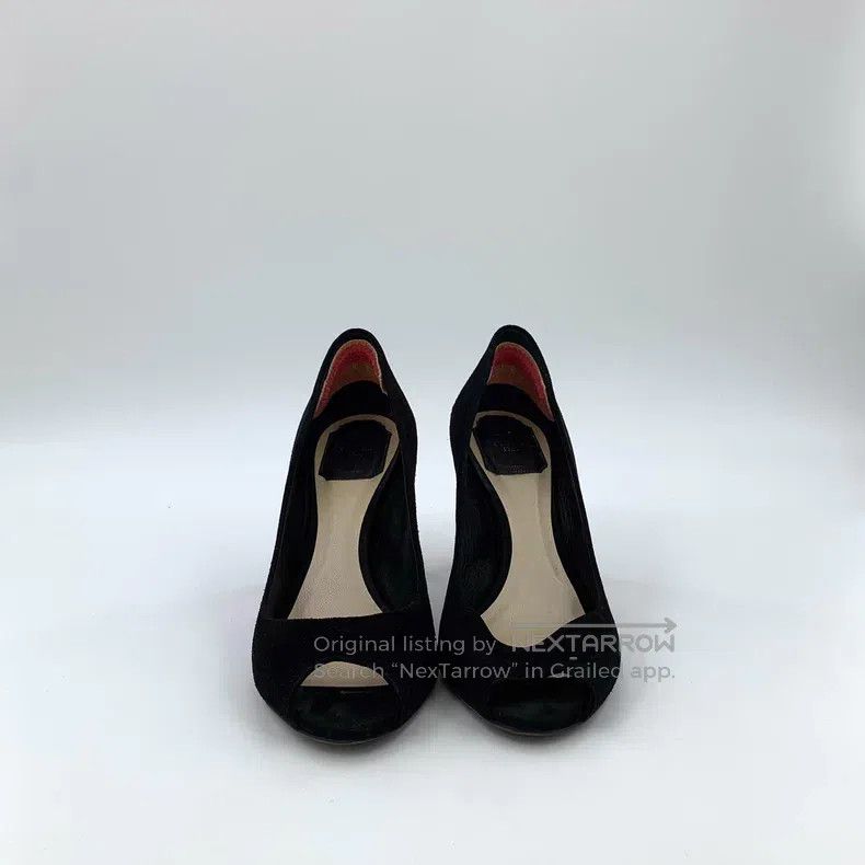 Other Dior Black suede fish mouth thin heels Size US 8 / IT 38 - 3 Thumbnail