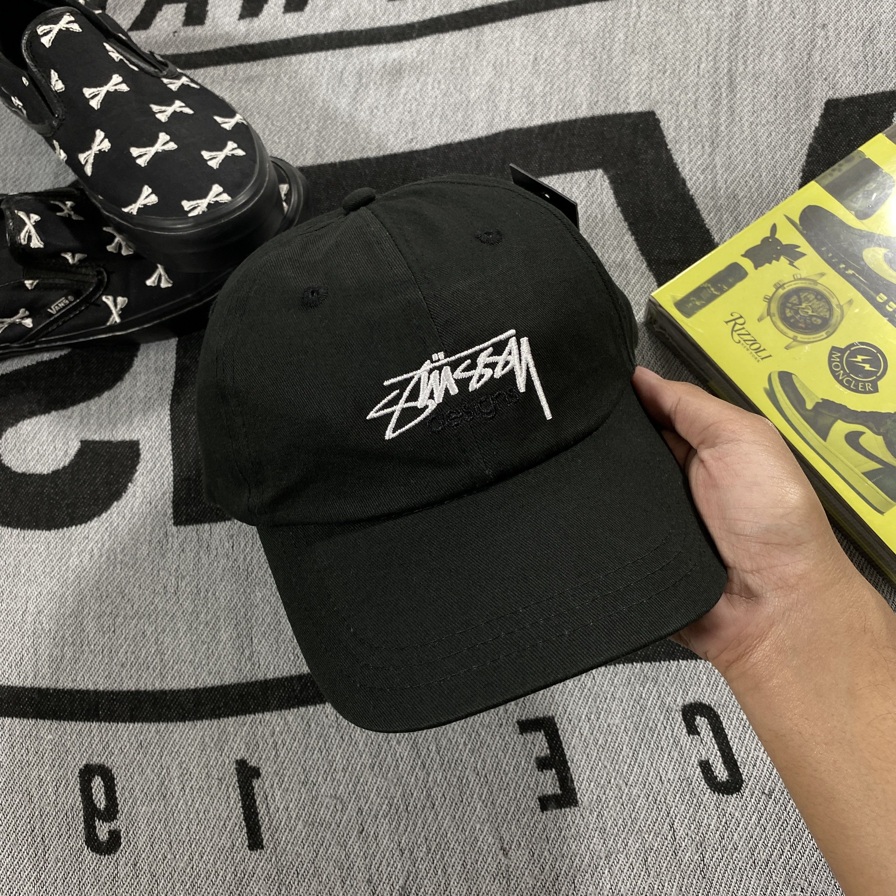 Stussy HYPE Stussy Design Cap Hat Black Size ONE SIZE - 1 Thumbnail