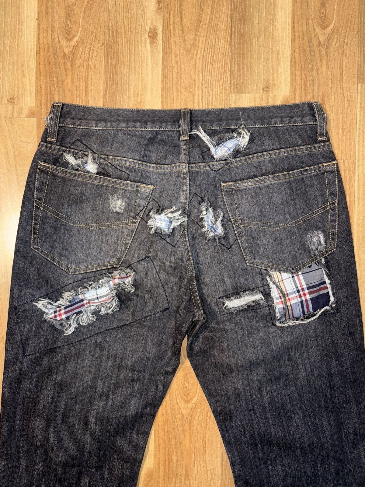 Japanese Brand Rifle Reconstructed Patchwork Jeans Orta Anadolu Denim 32x32 Size US 32 / EU 48 - 7 Thumbnail