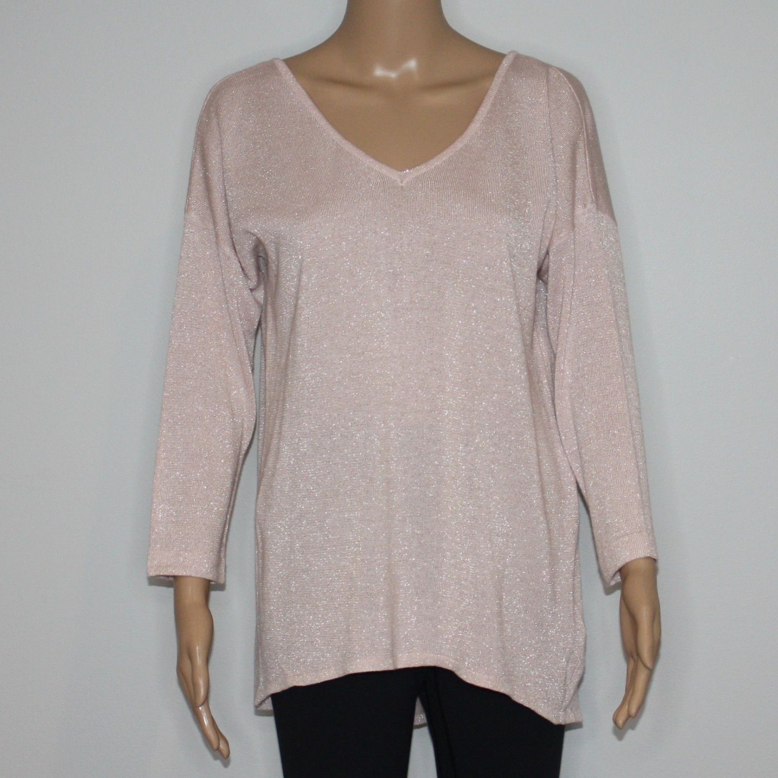 Other V-neck with Pleated Back Sweater in Pink Sparkle & size M Size M / US 6-8 / IT 42-44 - 1 Thumbnail
