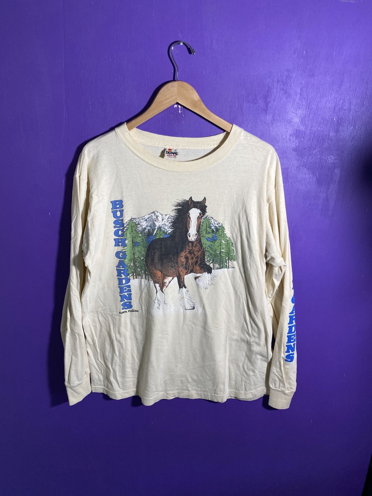 Vintage Vintage 80s Busch Gardens horses long-sleeve Size US XL / EU 56 / 4 - 1 Thumbnail