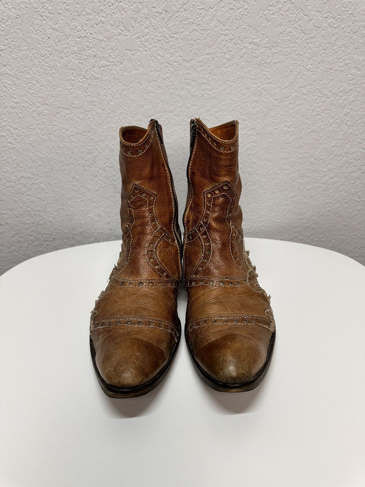 14th Addiction U.S.A Navy brown leather boots military archive workwear Size US 7 / EU 40 - 2 Thumbnail