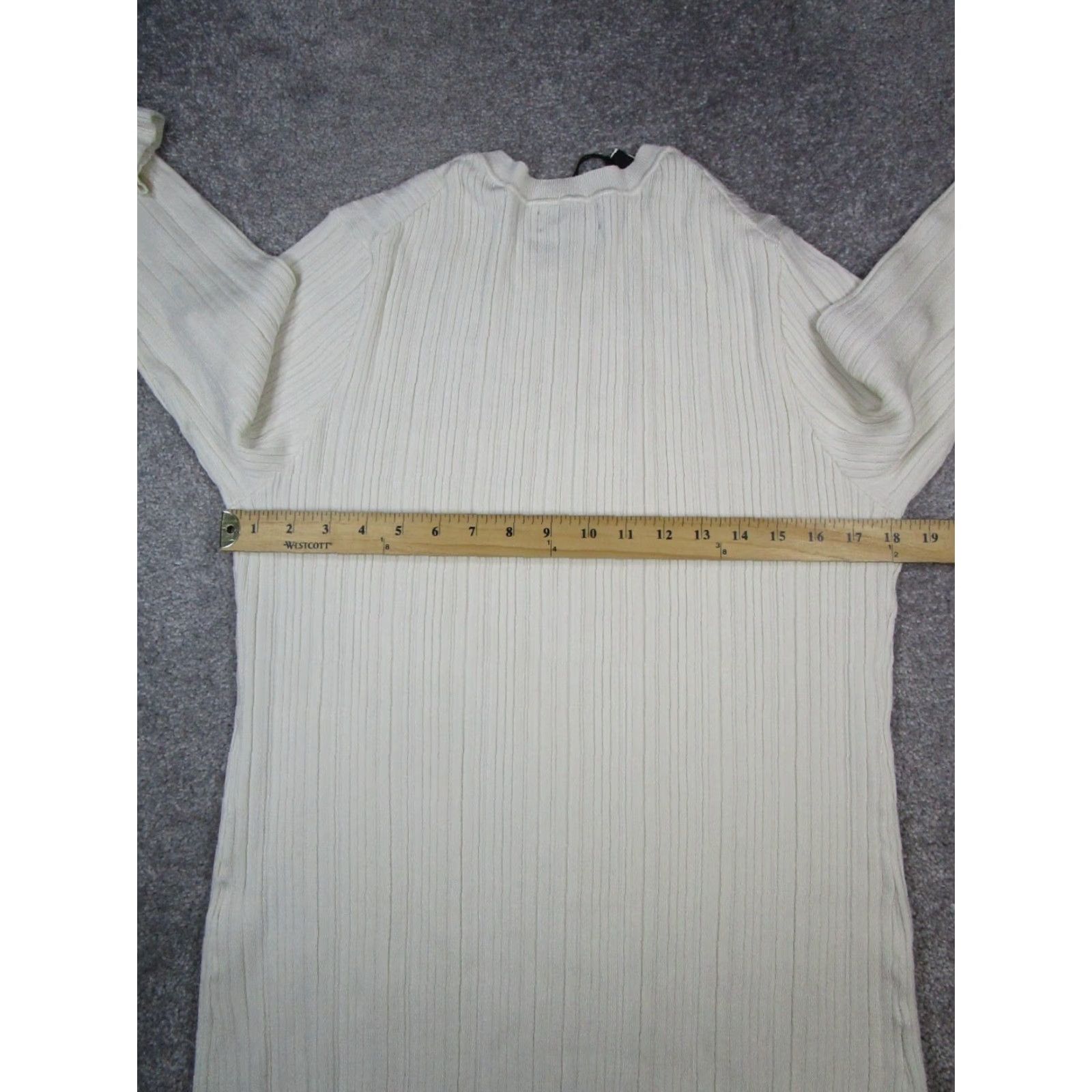 Banana Republic VINTAGE Banana Republic Sweater Womens XS Crew Neck Pullover Ivory Ribbed Knit 90s Casual Girls Size XS / US 0-2 / IT 36-38 - 7 Thumbnail