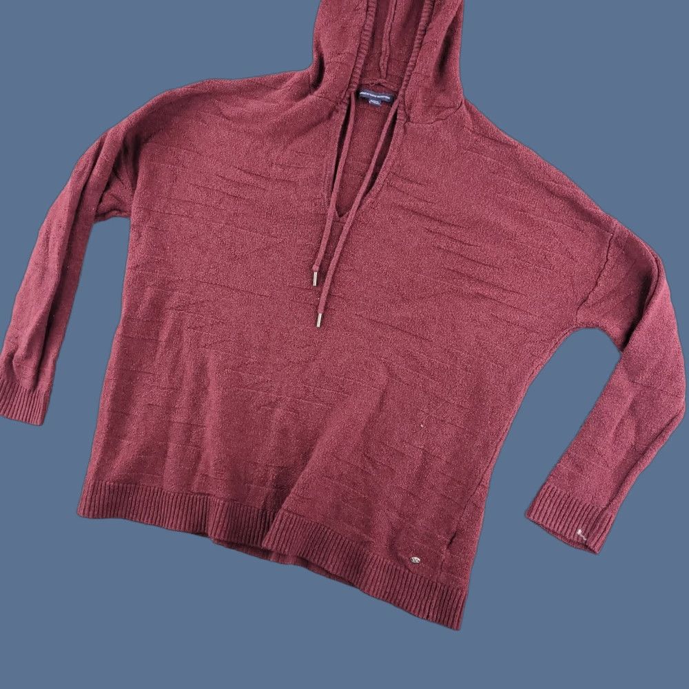 American Eagle Outfitters American Eagle Outfitters Hoodie Women's M Red Oversized Knit Sweatshirt Baggy Long Sleeve Size M / US 6-8 / IT 42-44 - 1 Thumbnail