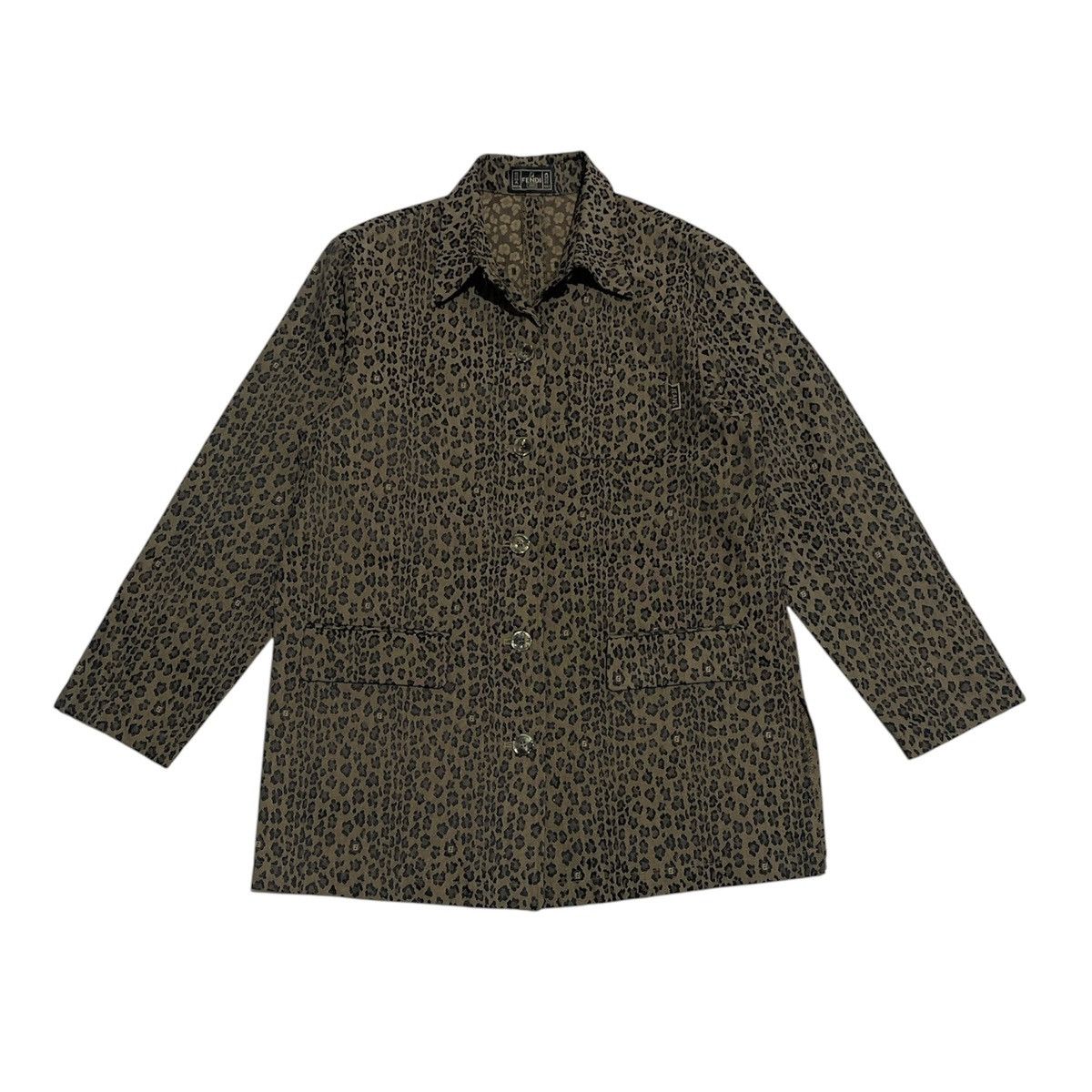 Fendi × Vintage Vintage Fendi Leopard Monogram Jacket Size US M / EU 48-50 / 2 - 1 Thumbnail