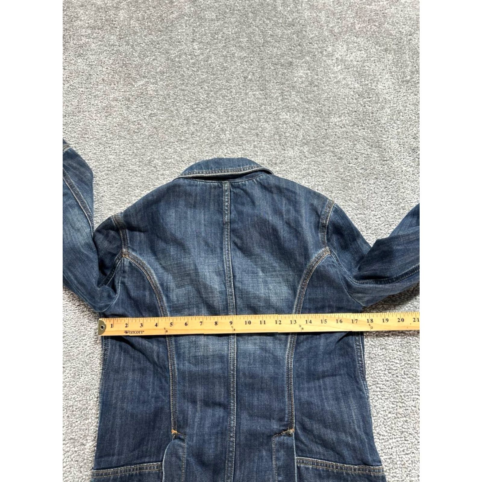 Massimo Dutti Massimo Dutti Trucker Jacket Womens 2 Blue Denim Double Vented Size XS / US 0-2 / IT 36-38 - 6 Thumbnail