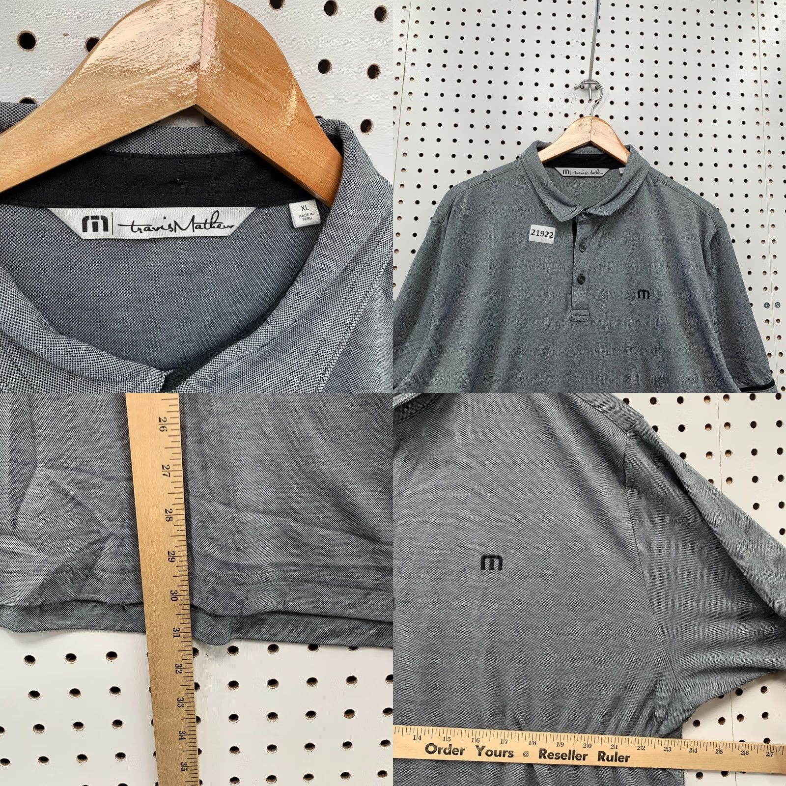 TravisMathew Travis Mathew Polo Shirt Gray Short Sleeve Adults XL Golf Size US XL / EU 56 / 4 - 8 Thumbnail