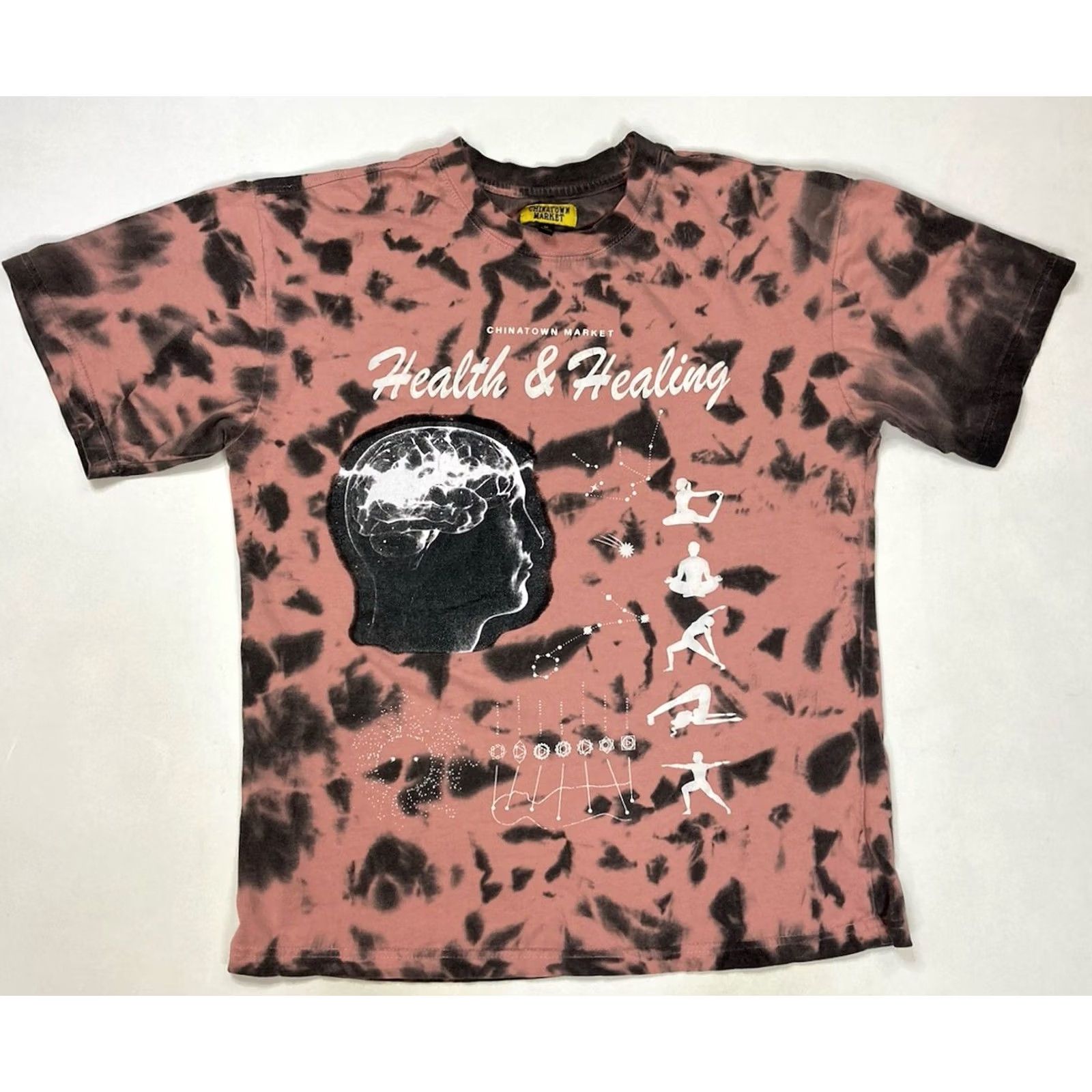 Vintage Chinatown Market Mind Body & Soul Graphic T-shirt Men Medium Pink Tie Dye Shirt Crew Neck Short Sleeve Graphic Print All Seasons Logo Regular Size US M / EU 48-50 / 2 - 3 Thumbnail