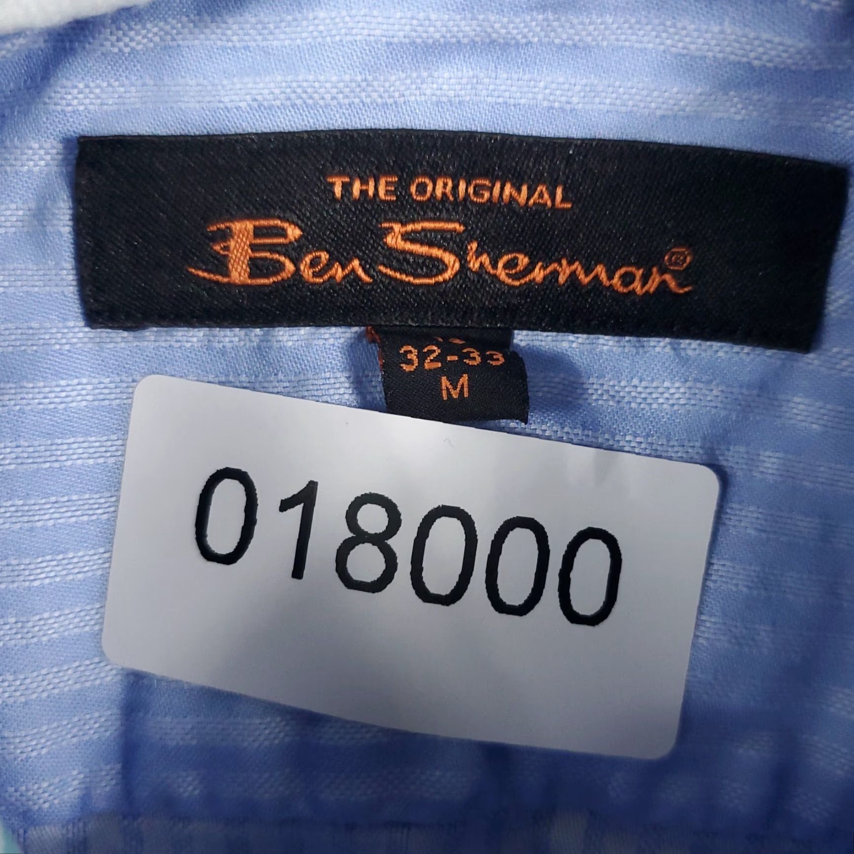 Ben Sherman Ben Sherman Shirt Mens Medium Blue Striped Button-Up Long Sleeve Cotton Stained Size US M / EU 48-50 / 2 - 7 Thumbnail