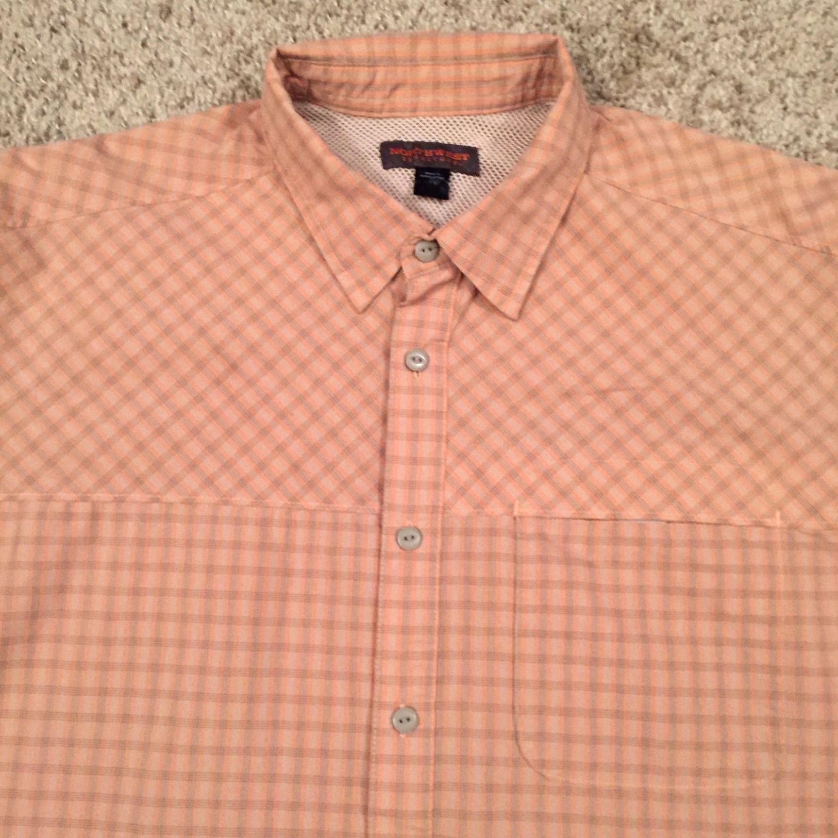 Vintage Northwest Territory Shirt Mens XL Orange Plaid Long Sleeve Button Up Outdoor Size US XL / EU 56 / 4 - 3 Thumbnail