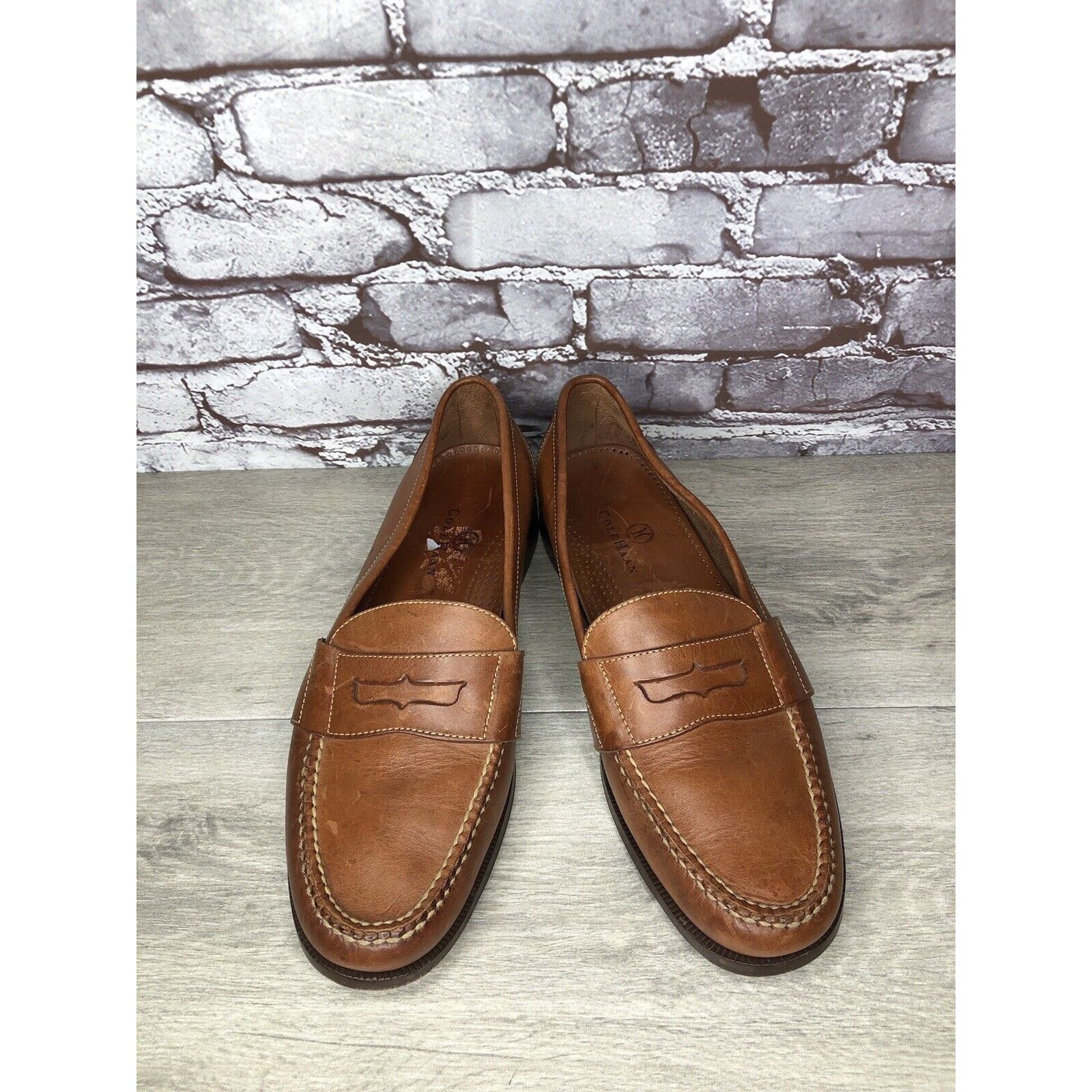 Cole Haan Cole Haan Brown Leather Slip On Penny Loafers Dress Shoes Me Size US 13 / EU 46 - 4 Thumbnail