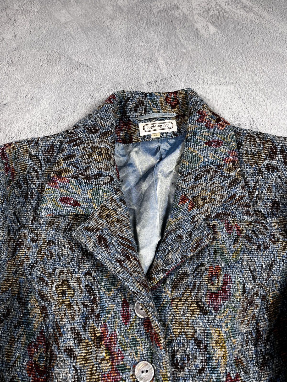 Vintage Vintage Y2K knitted floral blazer Jacket retro style size 13 Size M / US 6-8 / IT 42-44 - 3 Thumbnail