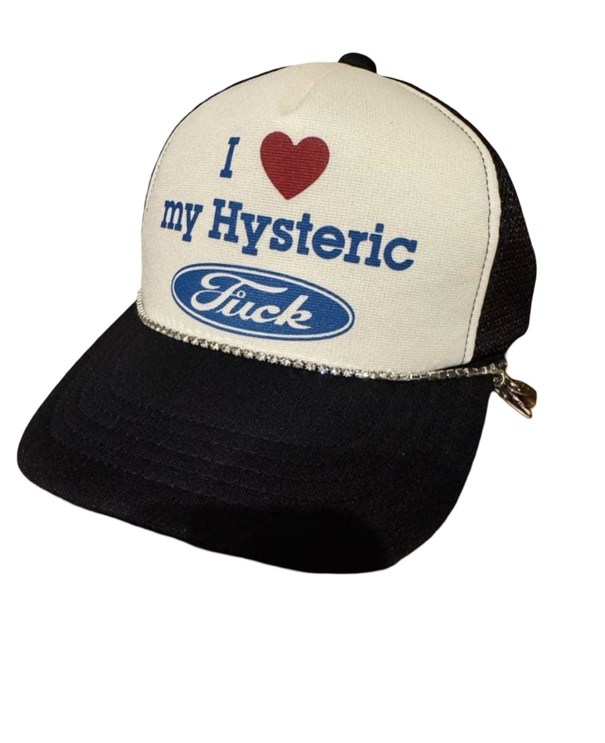Hysteric Glamour Hysteric Glamour “I❤️My Hysteric” Rhinestone Trucker Hat Size ONE SIZE - 1 Thumbnail