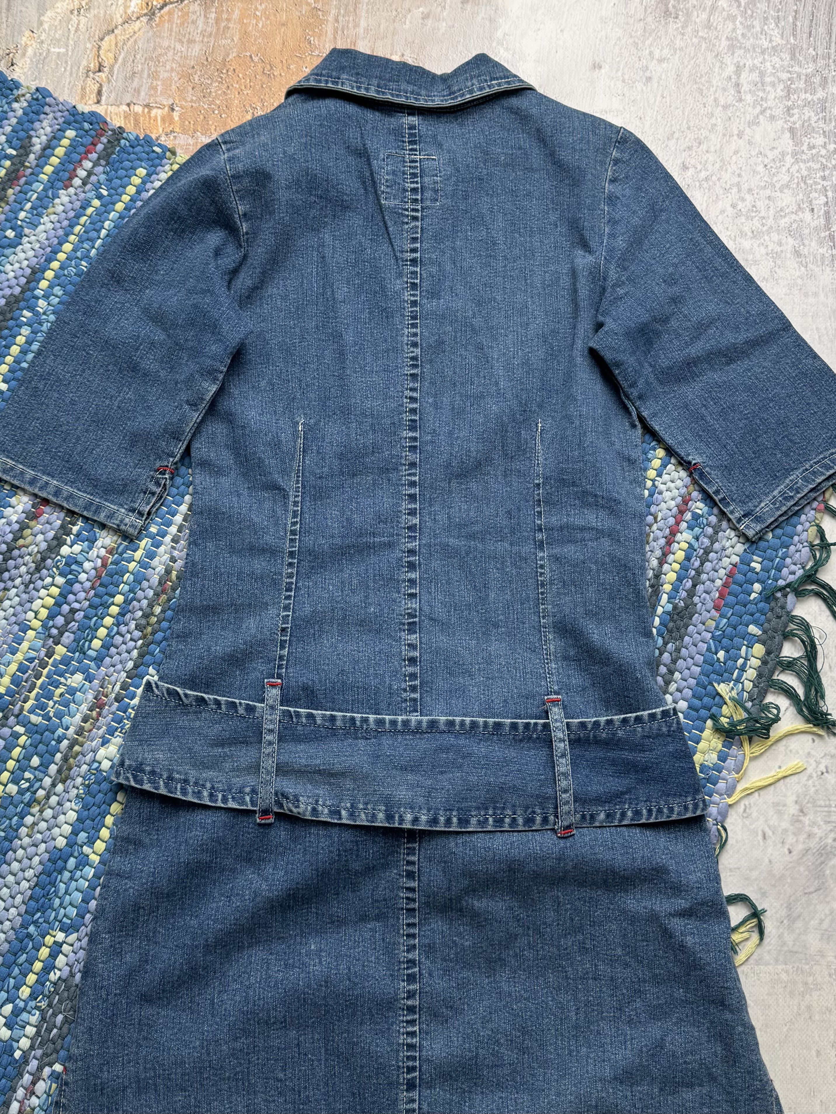 Vintage Vintage Denim Dress With Belt A8(V1)D15 Size XS / US 0-2 / IT 36-38 - 9 Thumbnail