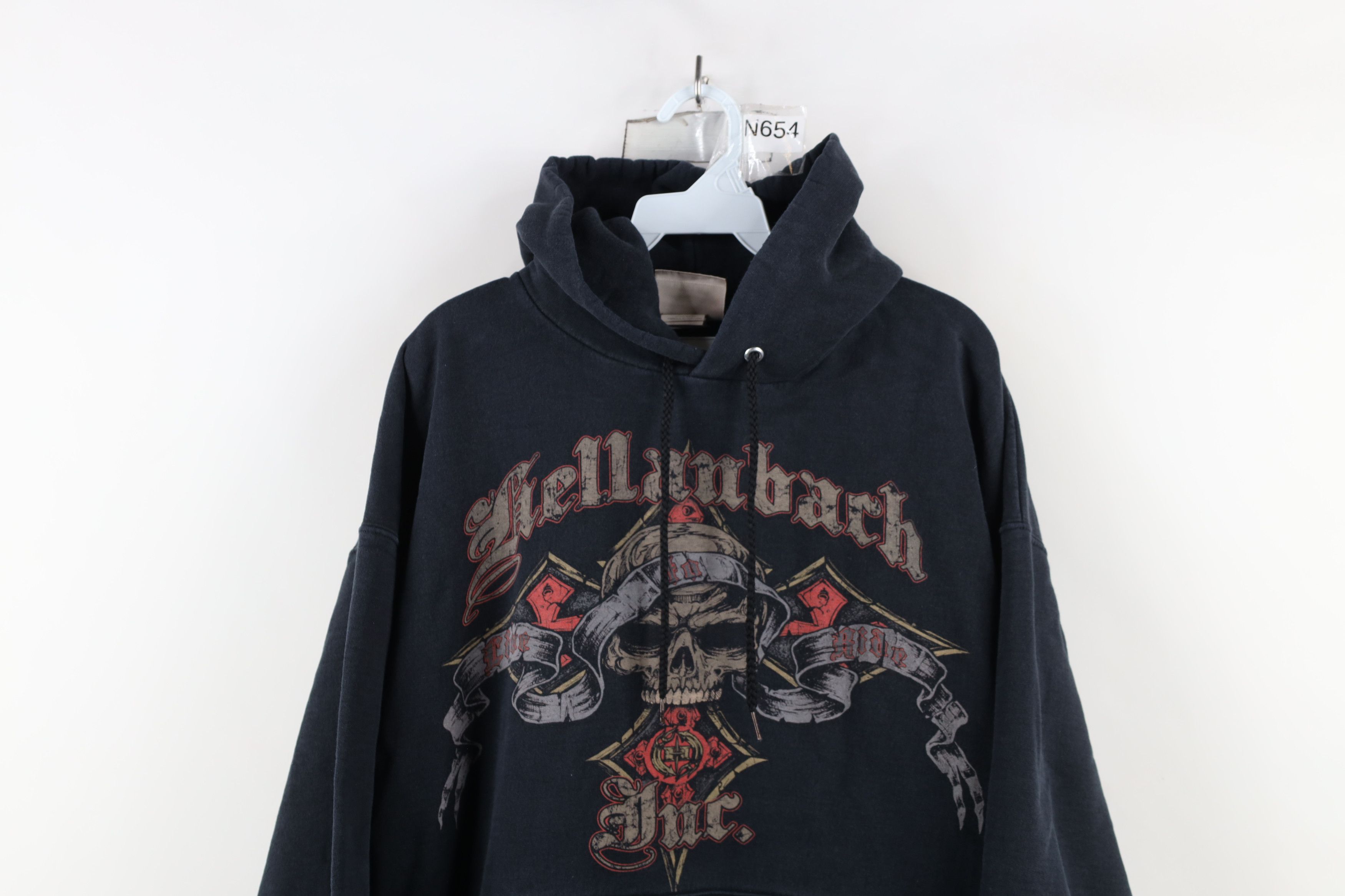 Vintage Vintage 90s Y2K Streetwear Hellanbach Cross Fire Hoodie Size US L / EU 52-54 / 3 - 2 Thumbnail