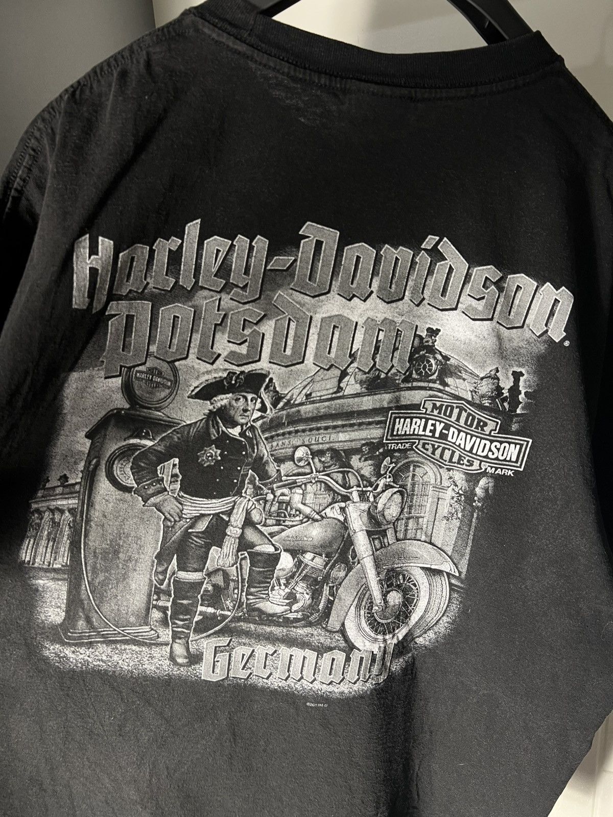 Harley Davidson × Vintage VERY RARE HARLEY DAVIDSON CYCLE DOUBLE PRINTED T-SHIRT 90s Size US XXL / EU 58 / 5 - 7 Thumbnail