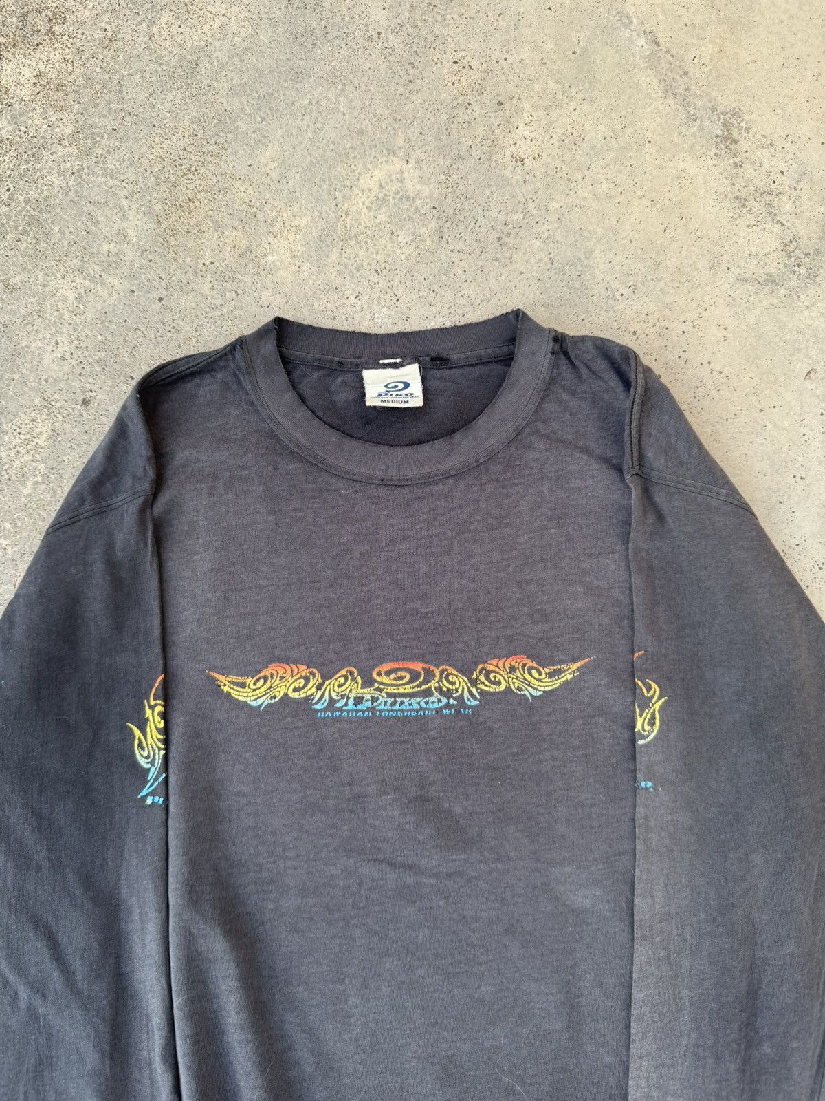 If Six Was Nine Distressed Sun Faded Piko Surf Wear LS Tees Size US M / EU 48-50 / 2 - 5 Thumbnail