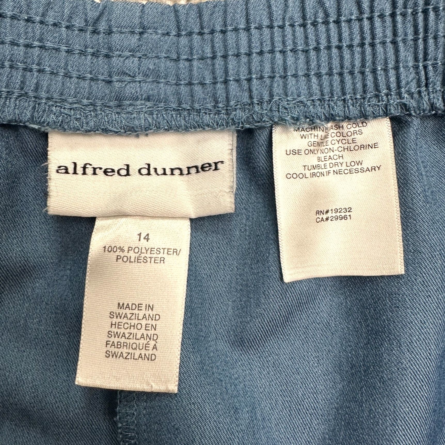 Vintage Alfred Dunner Straight Leg Pants Womens 14 Blue Elastic Waist Workwear 33x27 Size 36" / US 14 / IT 50 - 5 Thumbnail