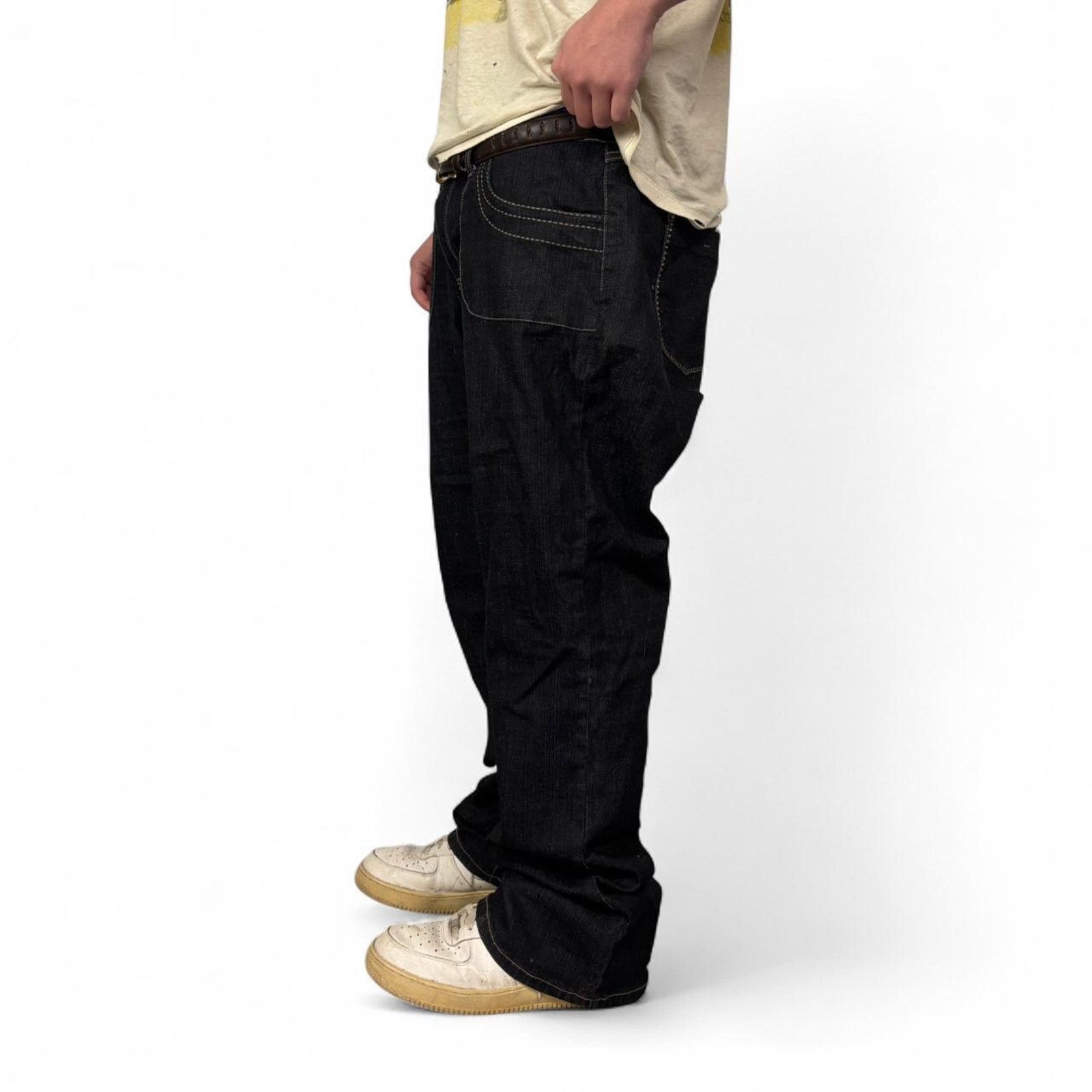 Vintage 2000s Baggy Black Grunge Skater Jeans Size US 41 - 2 Thumbnail