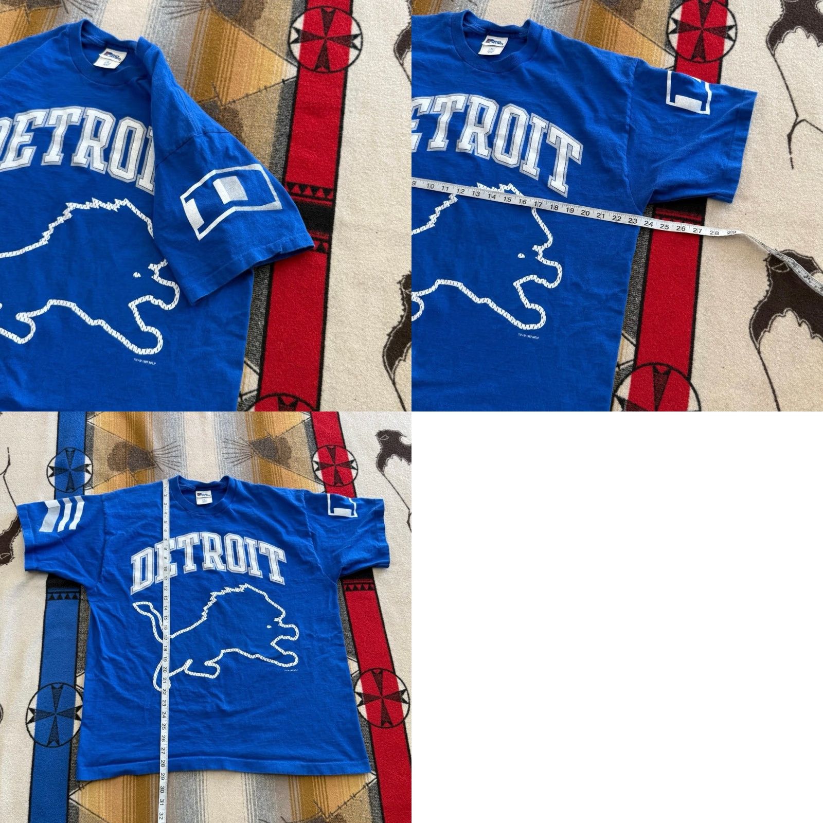Pro Player VINTAGE Detroit Lions Pro Player Double Sided T-Shirt Size XL Men Short Sleeve Blue 90s NFL Football Lions ProPlayer Regular fit United States Size US XL / EU 56 / 4 - 8 Thumbnail