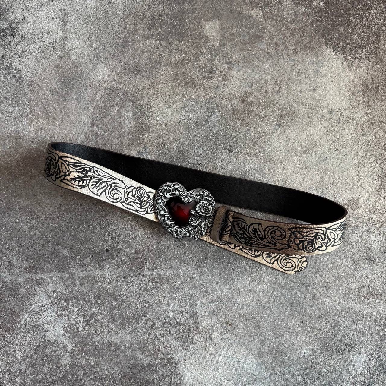20471120 Opium Y2K Punk Rave Faux Leather Belt Size ONE SIZE - 1 Thumbnail