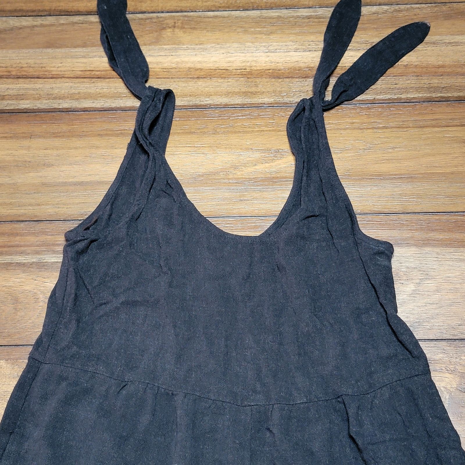 Other Rewind Black Tie Cropped Jumpsuit (15% Linen) - Size Small Size 32" / US 10 / IT 46 - 2 Thumbnail