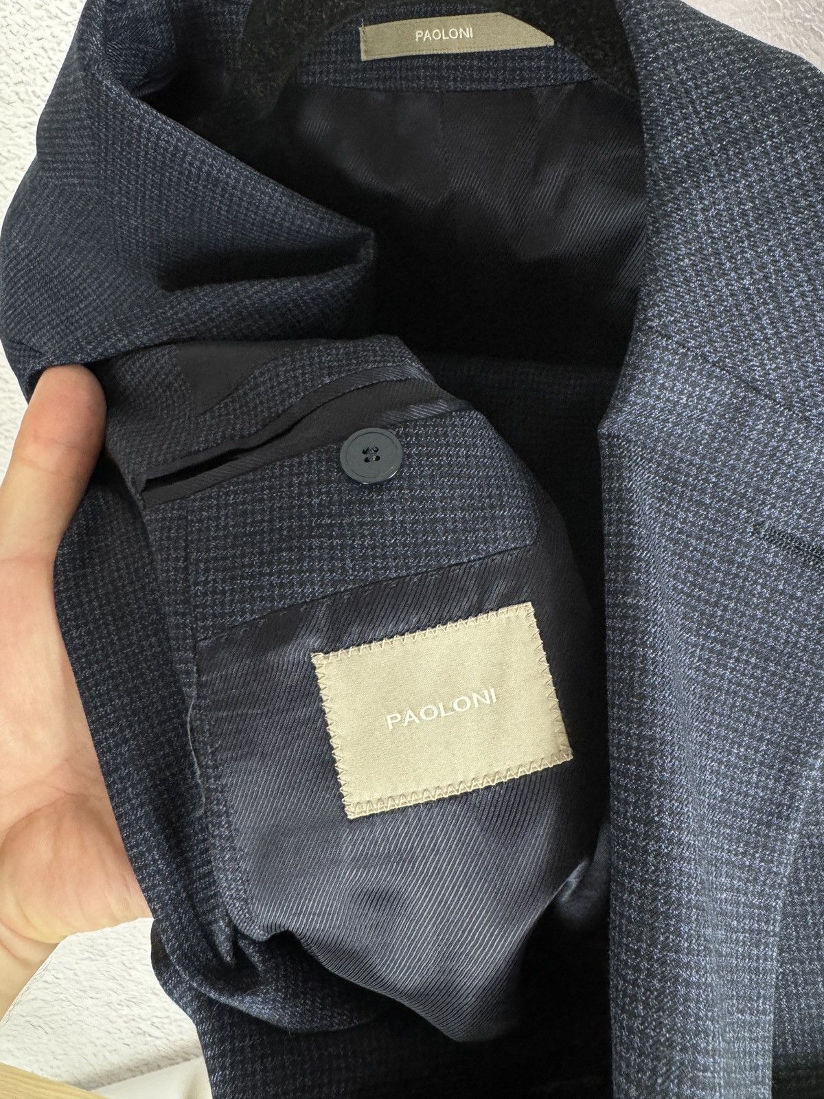 Paoloni Paoloni blue checkered wool 2 button suit made in Italy Size 44R - 11 Thumbnail