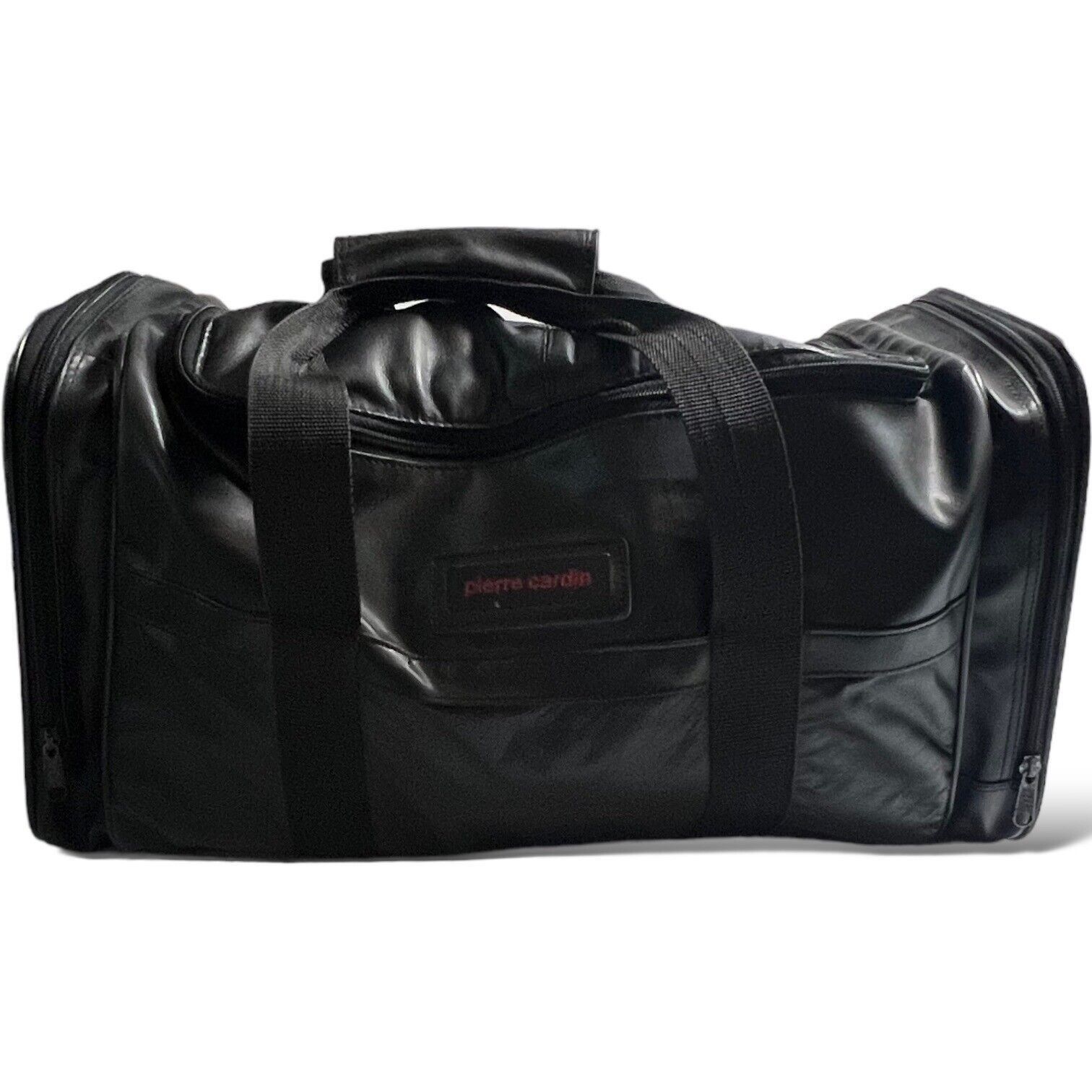 Pierre Cardin Vintage Pierre Cardin Black Leather Duffle Bag 18” Grailed
