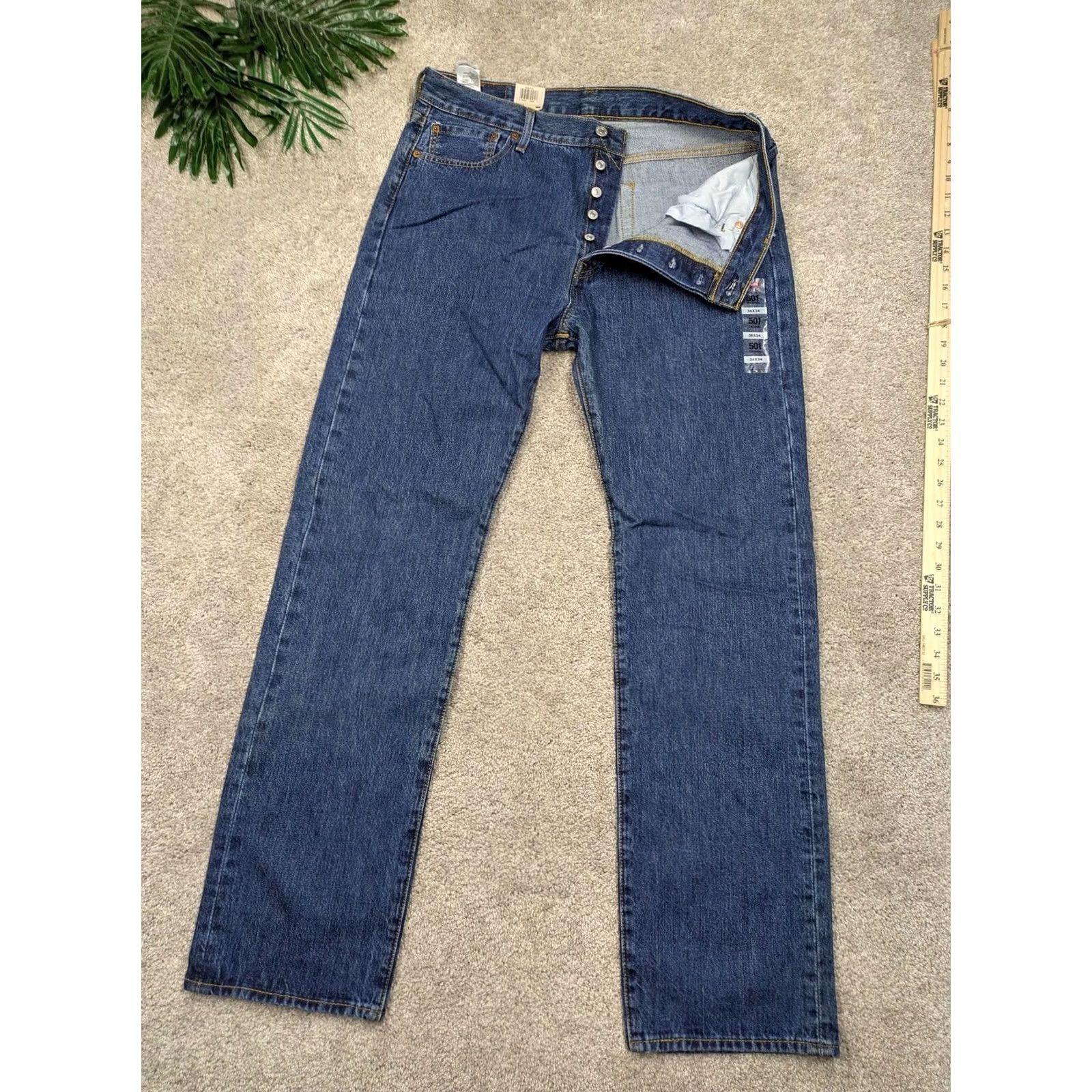 Levi's Levi'S 501 Mens Blue Denim Jeans - Size 36 Size US 36 / EU 52 - 4 Thumbnail