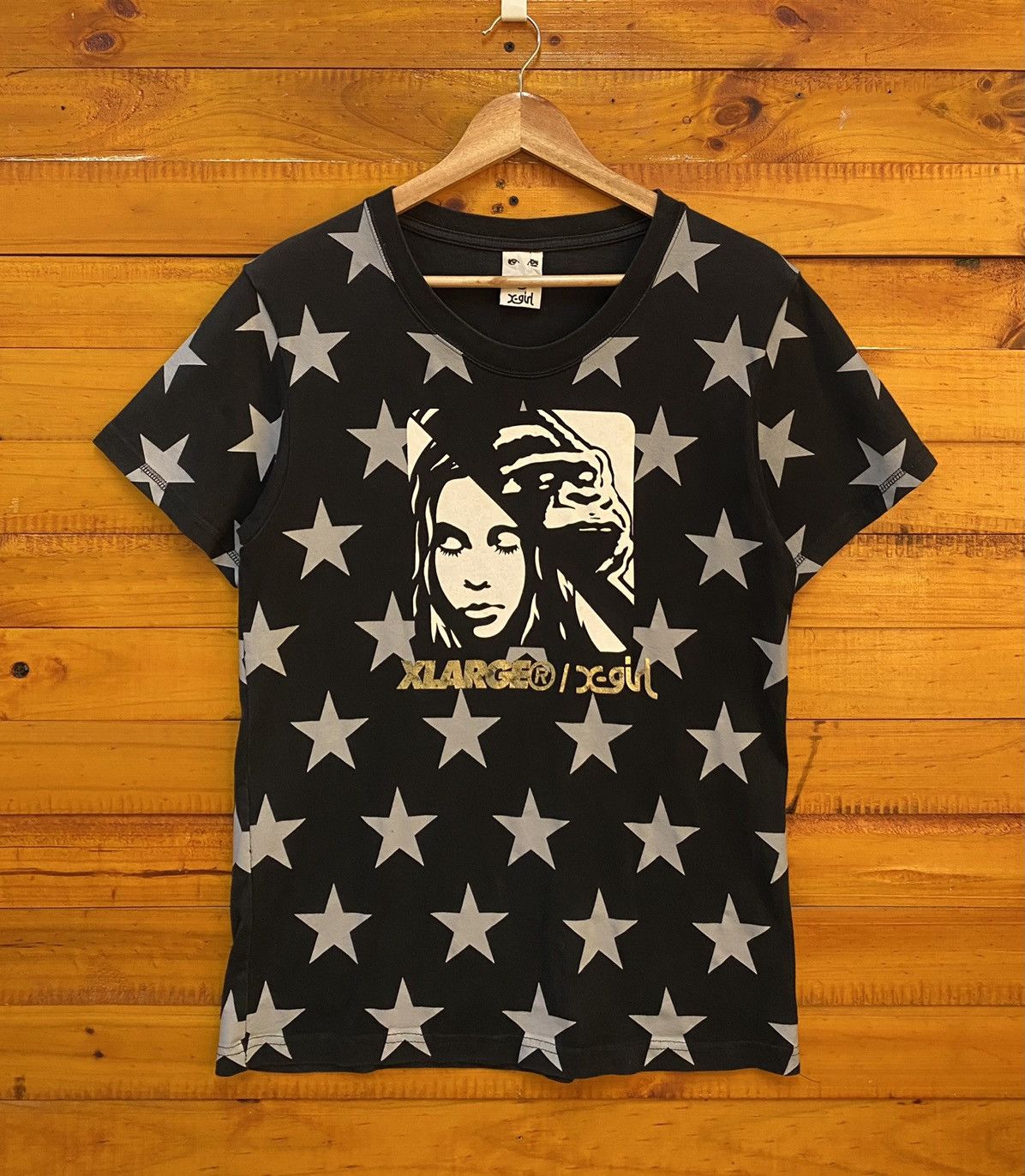 image of Xlarge x-Large Cross X-Girl Shirt Big Logo Printed in Black, Women's (Size Small)