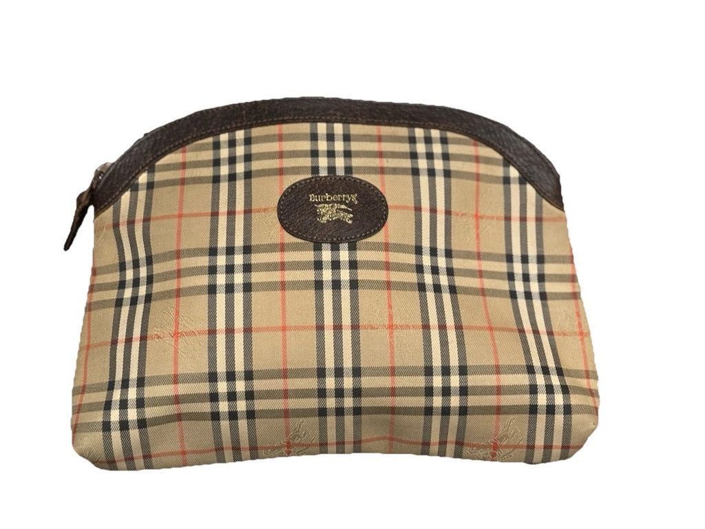 Burberry BURBERRY’s Nova Check Beige Canvas Pouch Clutch Vintage Size ONE SIZE - 1 Thumbnail