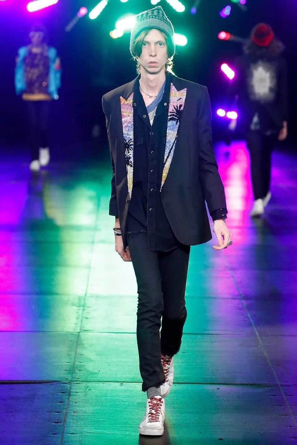 image of Saint Laurent Paris Ss16 Saint Laurent Runway Destroyed Ripped Shirt Hedi Grail in Black (Size Medi