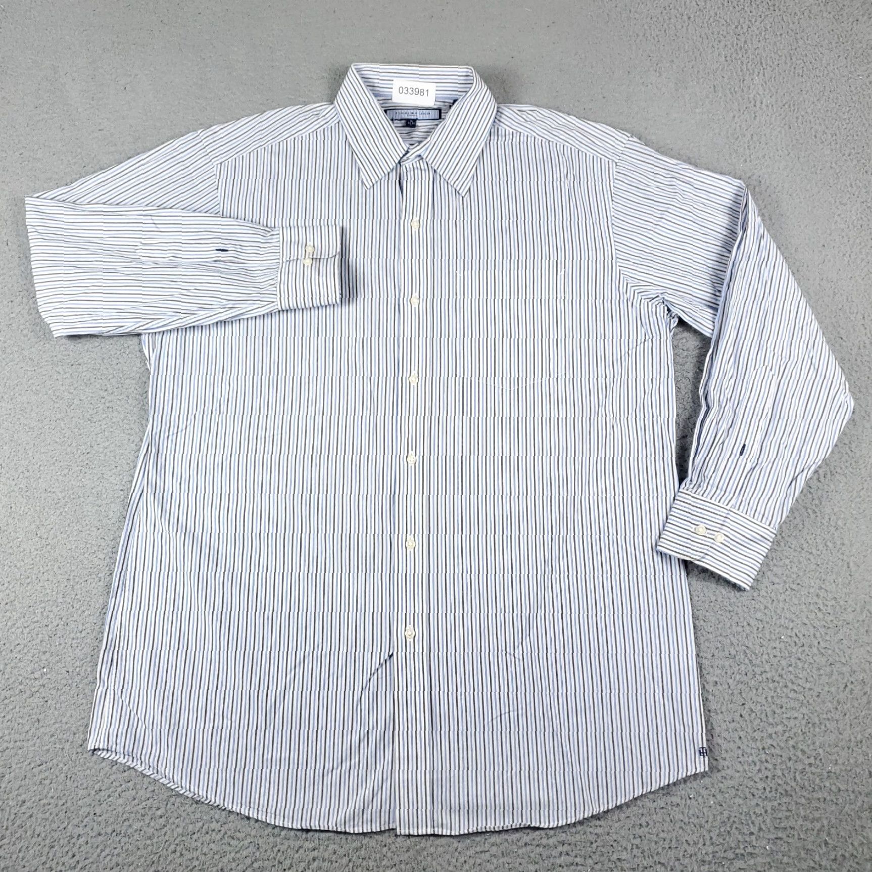 Tommy Hilfiger Tommy Hilfiger Shirt Mens Large Blue Striped Casual Button Up Long Sleeve Size US L / EU 52-54 / 3 - 2 Thumbnail