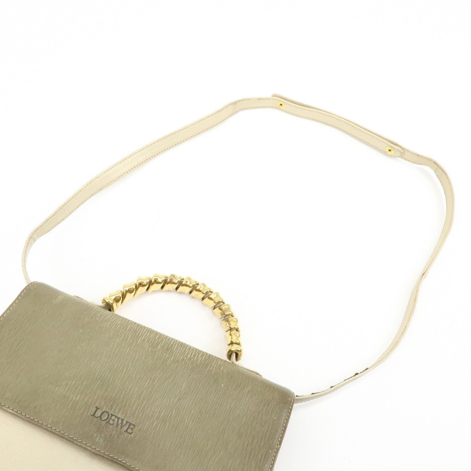 Loewe Loewe Velazquez Calfskin Handbag Beige Size ONE SIZE - 11 Thumbnail
