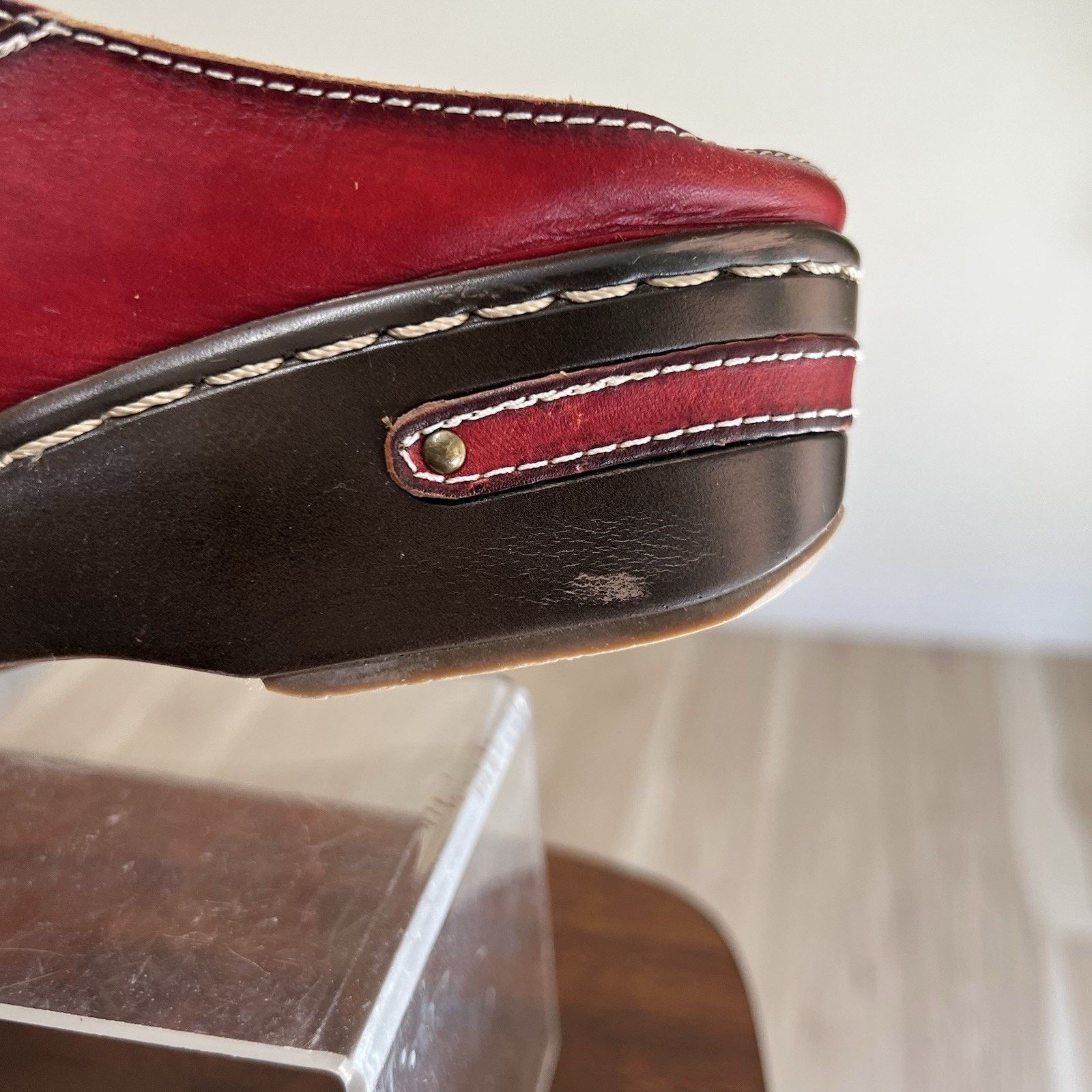 Other L'Artiste by Spring Step Mule Womens Red Leather Clog 11.5 Size US 11.5 / IT 41.5 - 6 Thumbnail