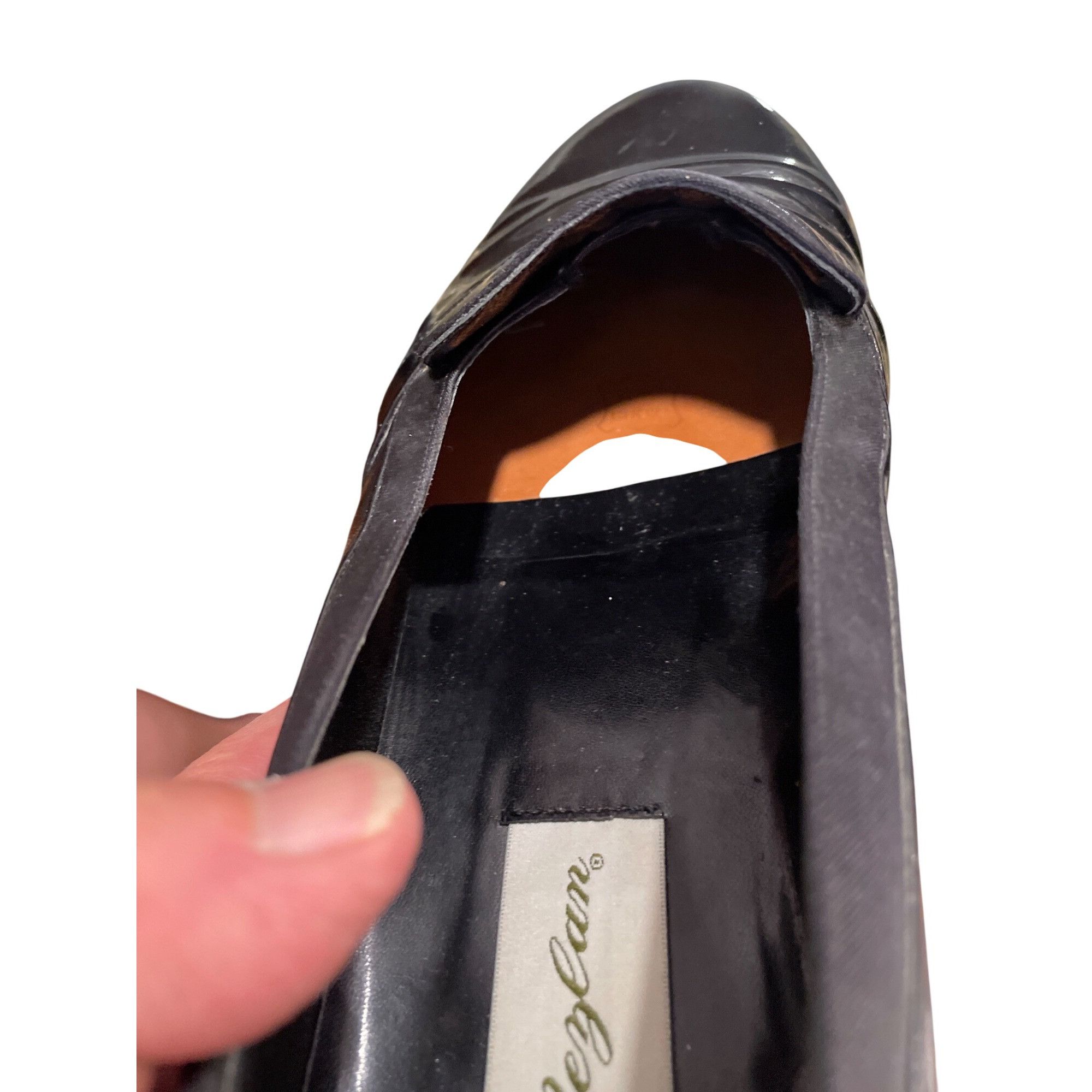 Mezlan Mezlam Mirage mens handmade black patent leather slip on loa Size US 11 / EU 44 - 9 Thumbnail