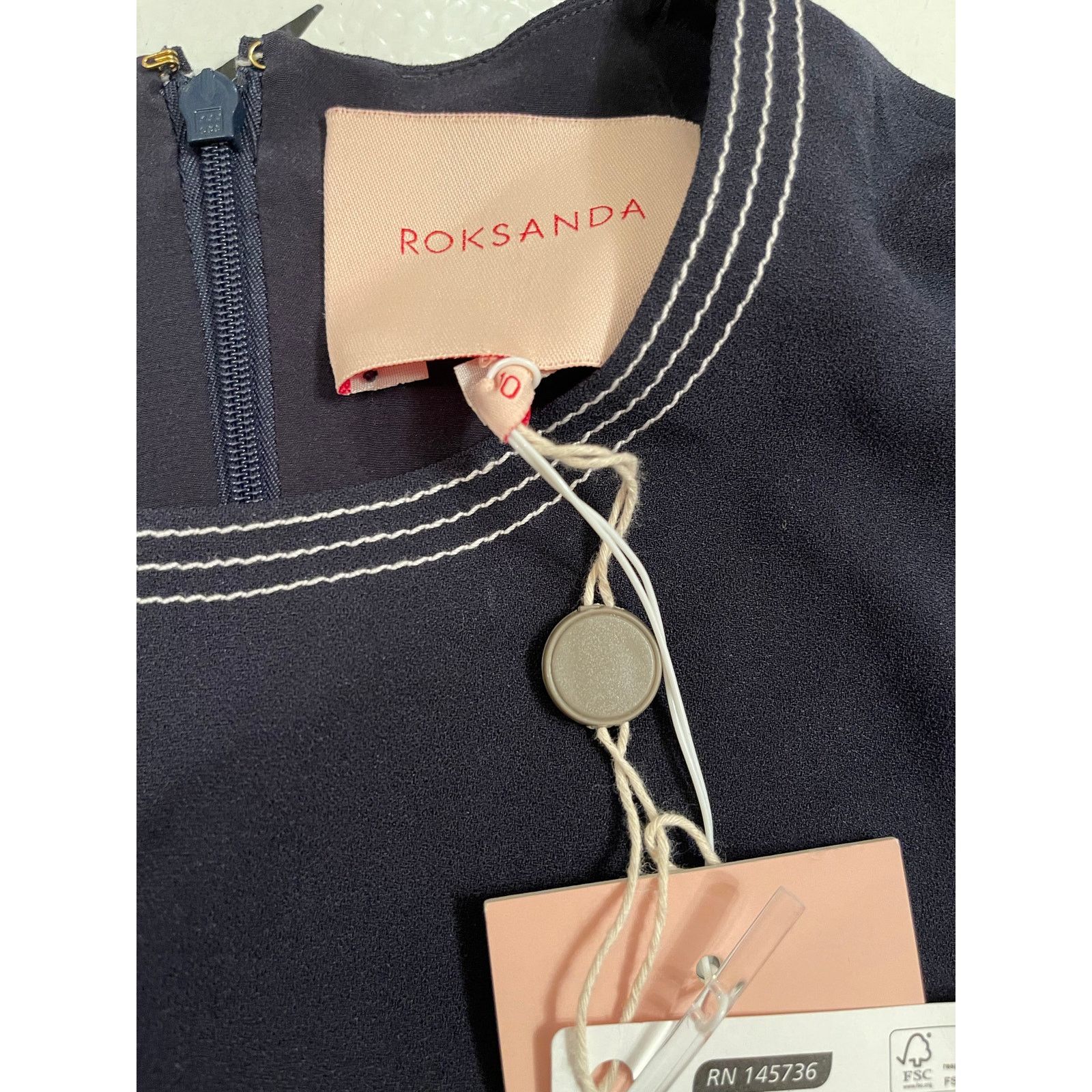 ROKSANDA Roksanda, Navy Ruffle Sleeve Blouse, NWT, UK 10 Size M / US 6-8 / IT 42-44 - 4 Thumbnail