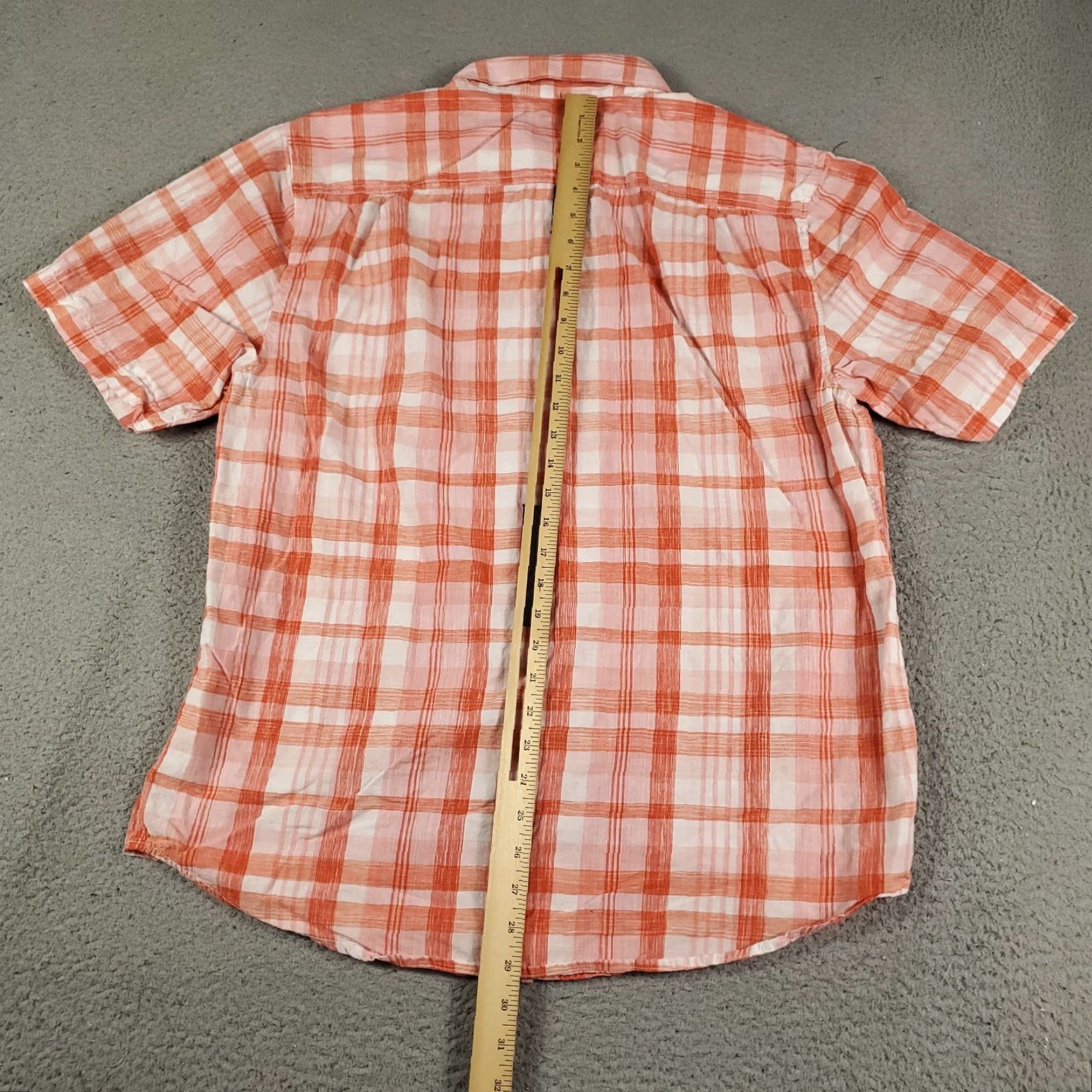 Tommy Bahama Tommy Bahama Shirt Mens Large Orange Plaid Cotton Button-Up Short Sleeve Shirt Size US L / EU 52-54 / 3 - 3 Thumbnail