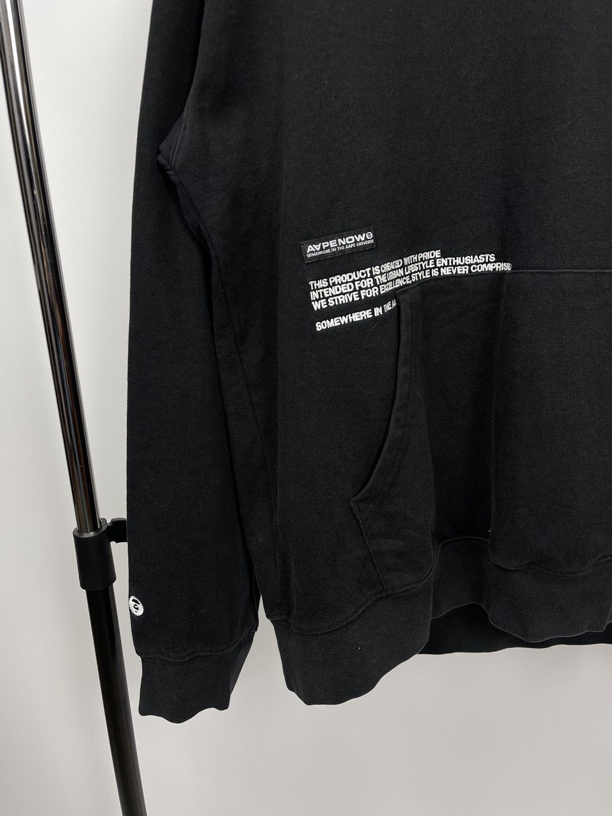 Aape AAPE Bape By Bathing Ape Black Hoodie Logo Pocket Men Size L Size US L / EU 52-54 / 3 - 3 Thumbnail