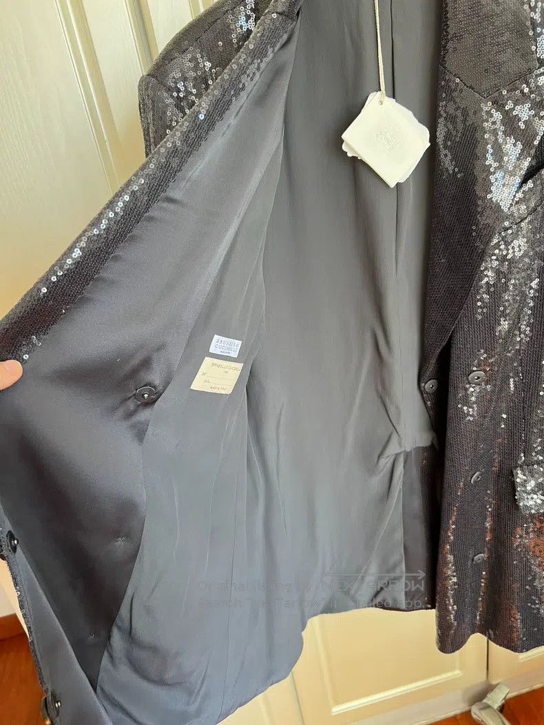 Brunello Cucinelli Brunello Cucinelli Gray Black Sequin Blazer Size XS / US 0-2 / IT 36-38 - 5 Thumbnail