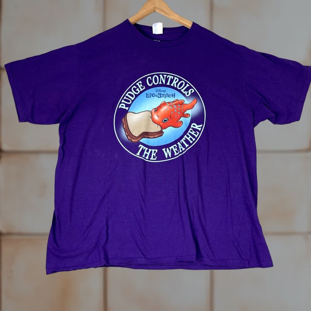 Disney Disney Lilo & Stitch Pudge Controls The Weather Shirt Mens 2XL Purple Graphic Size US XXL / EU 58 / 5 - 1 Thumbnail