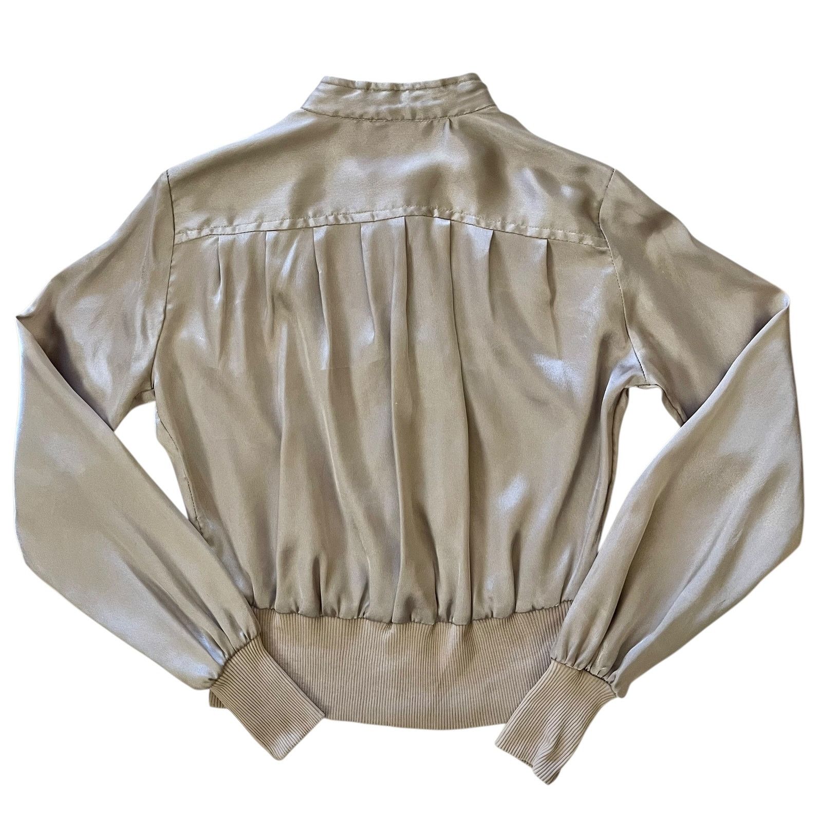 Vintage Vintage Roland by Roland Kosser Champagne Satin Blouse XS/S Size XS / US 0-2 / IT 36-38 - 3 Thumbnail