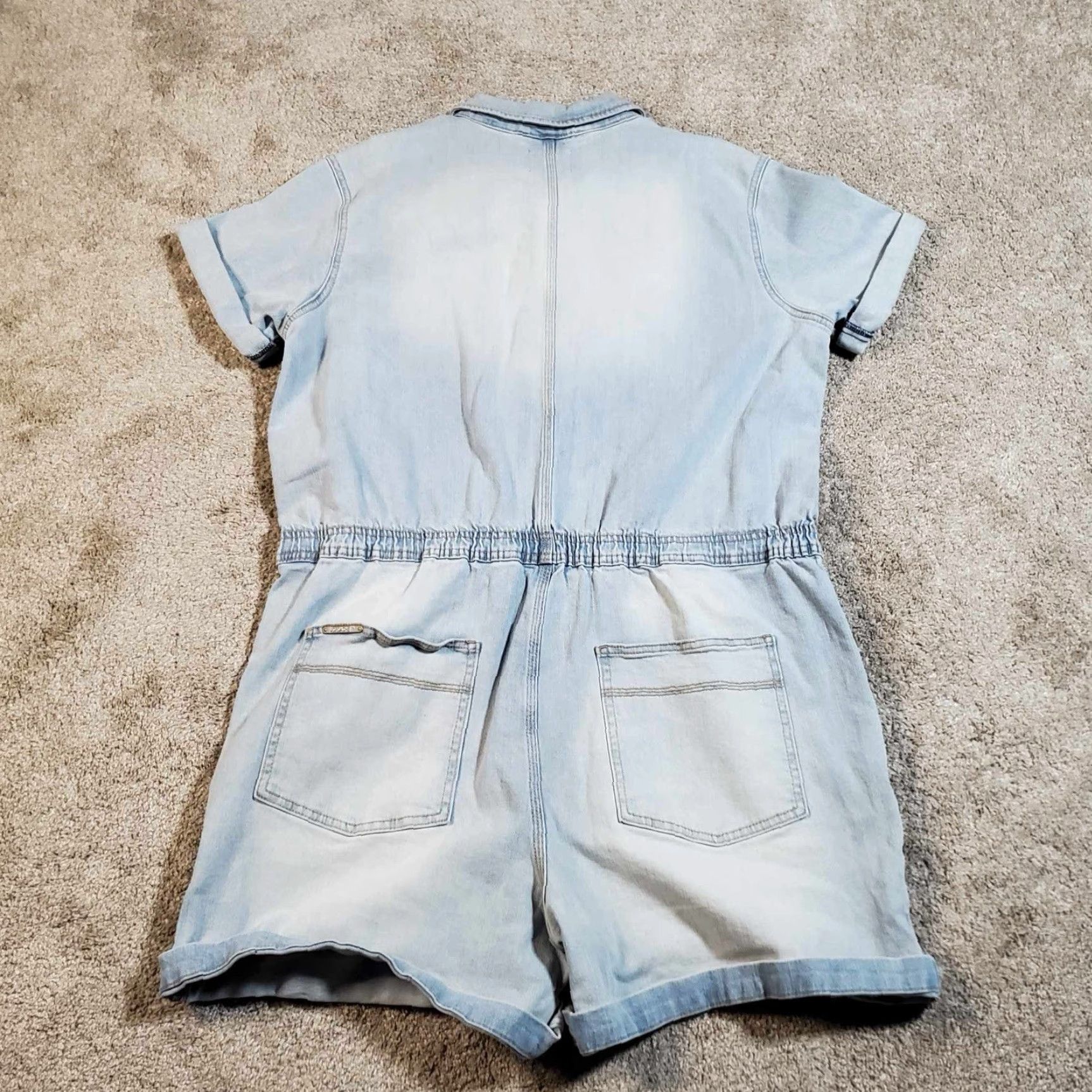 Jordache VINTAGE Jordache Jeans Jumper Jumpsuit Shorts Denim XL / XG Button Up Collared Short Sleeve One-Piece Unisex Adults 80s 90s Y2K Retro Size 40" / US 18 - 3 Thumbnail