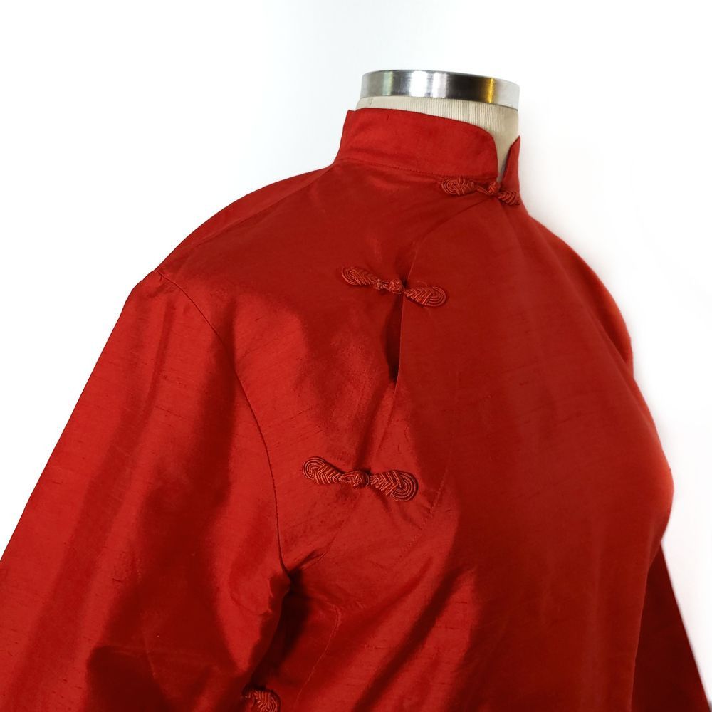 Halston Halston Red Silk Chinese Style Top M NWT Designer 80s 90s Size M / US 6-8 / IT 42-44 - 4 Thumbnail