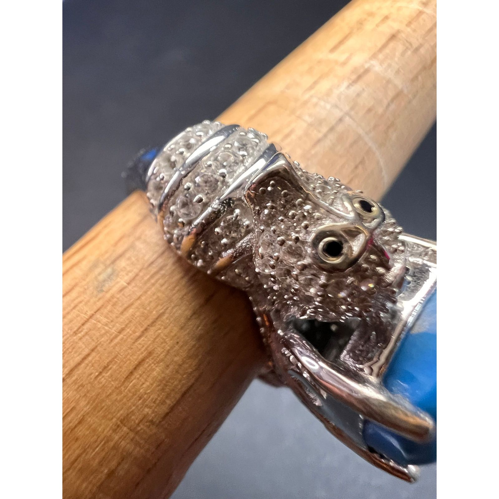 Other NEW Ceruleite and zircon seahorse ring in 925 silver size 8 Size ONE SIZE - 22 Thumbnail